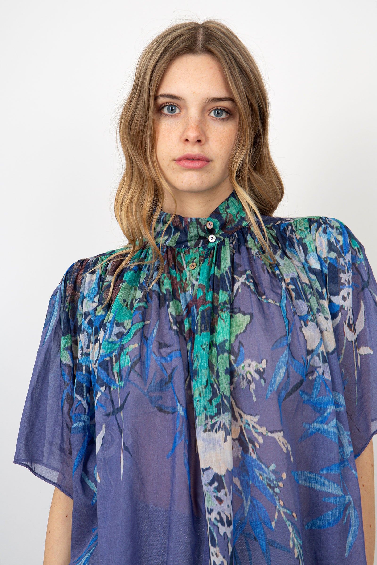 Forte Forte Cotton Voile Shirt in Purple with Print - 1