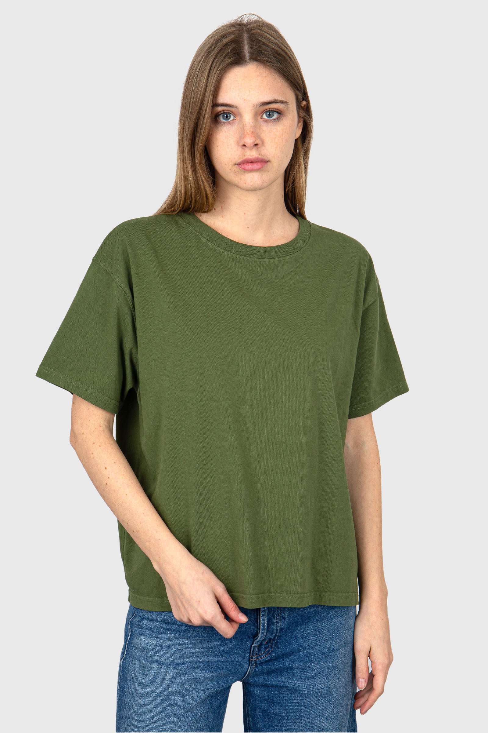 American Vintage T-Shirt Fizvalley Cotone Verde Militare - 1