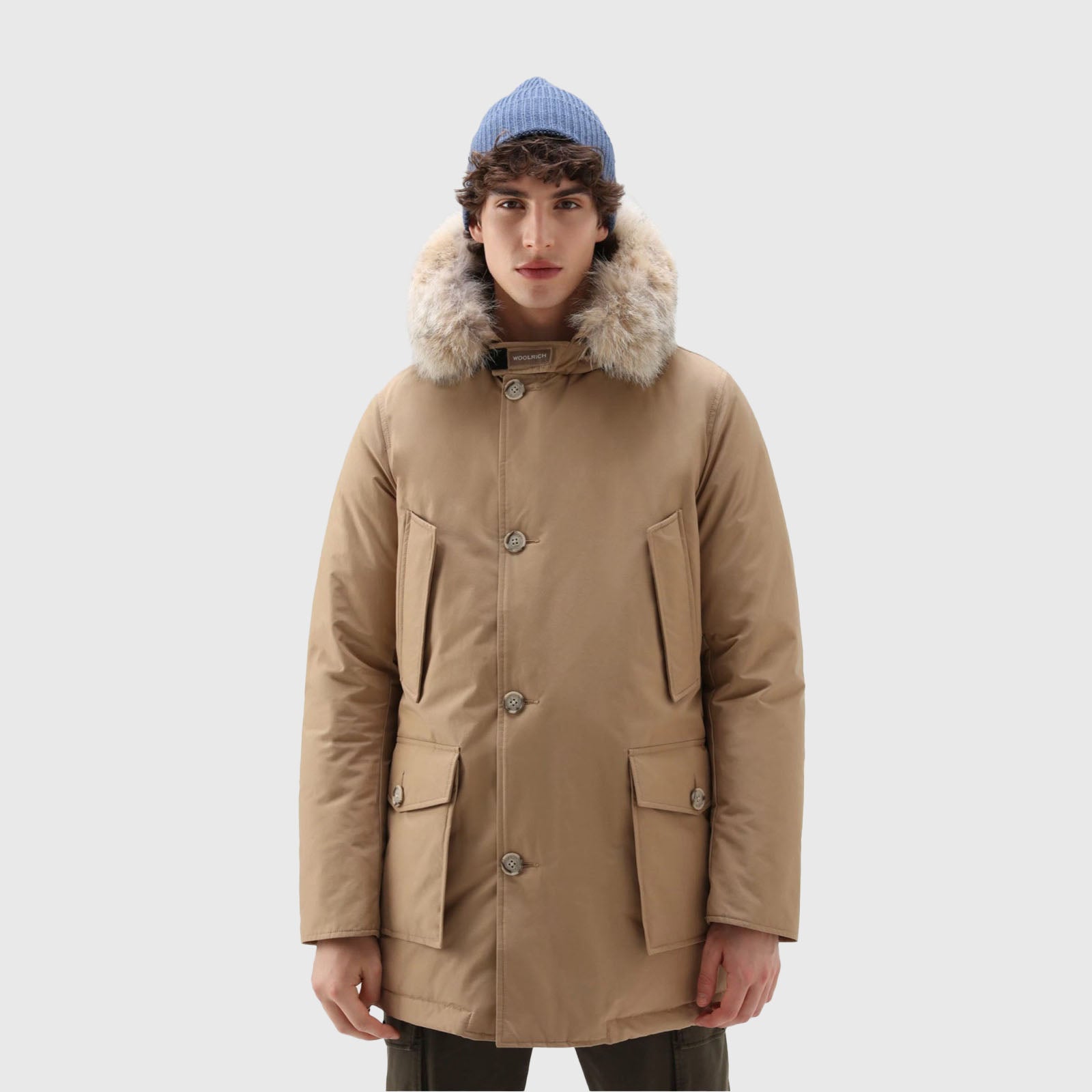 Woolrich Arctic Parka In Ramar Cloth Con Pelliccia Removibile Beige Uomo - 10