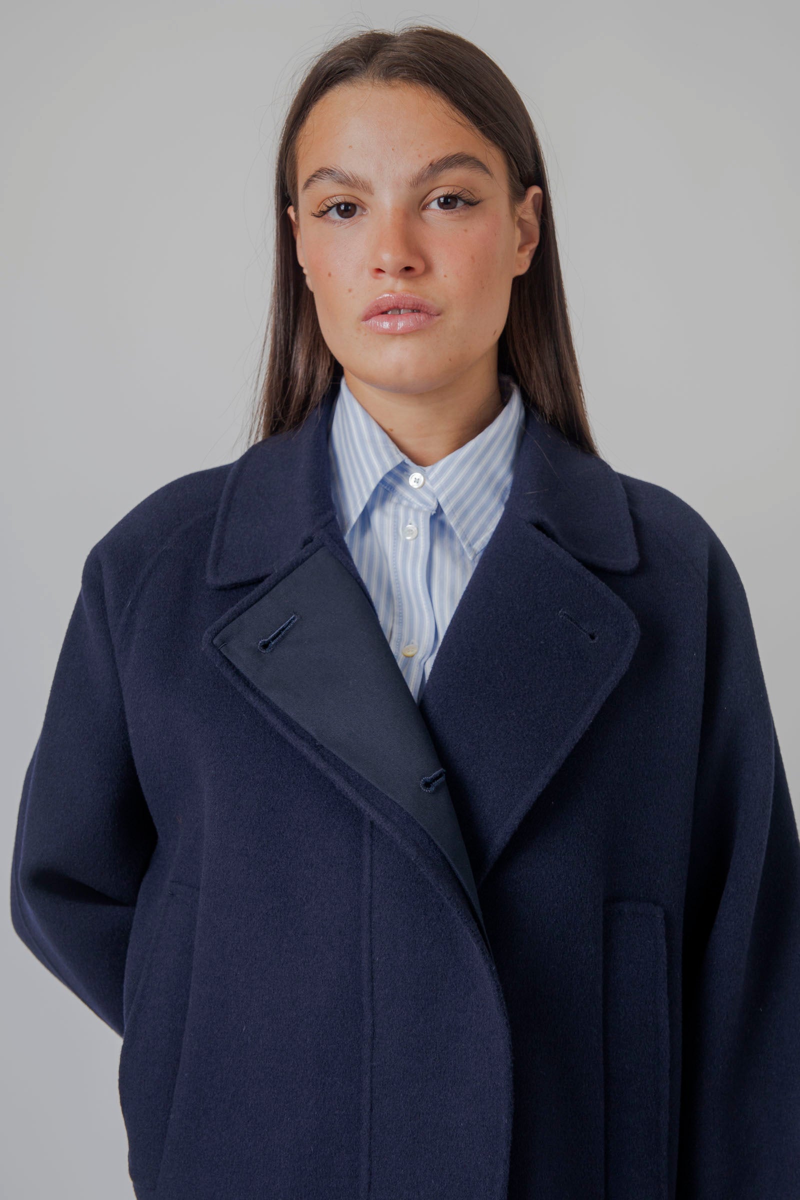 Weekend Max Mara Cappotto Corto In Drap Di Lana Carella Blu Donna - 8