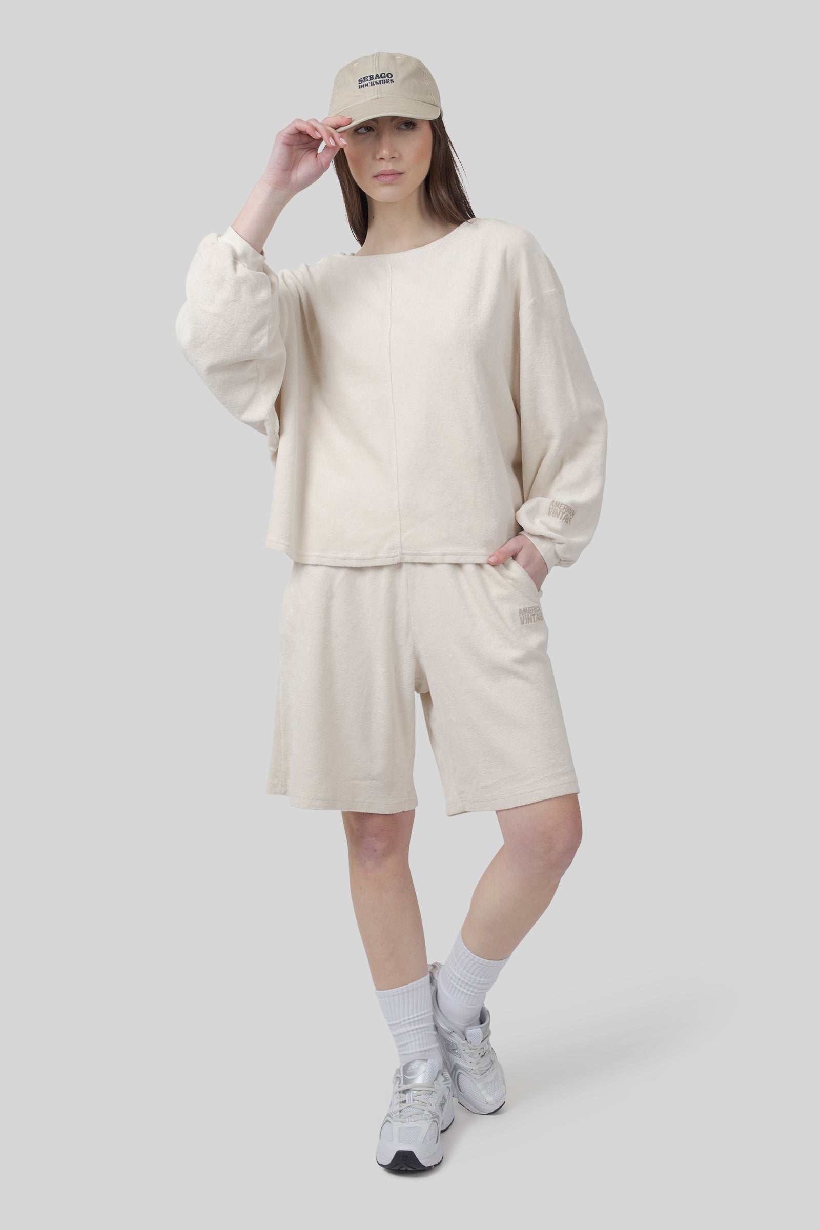 American Vintage Bermuda Fuxow Ecru Donna - 2