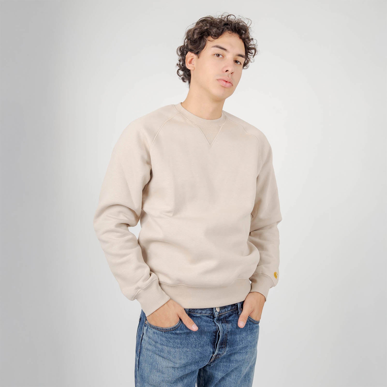 Carhartt Wip Chase Sweatshirt Beige Uomo - 7