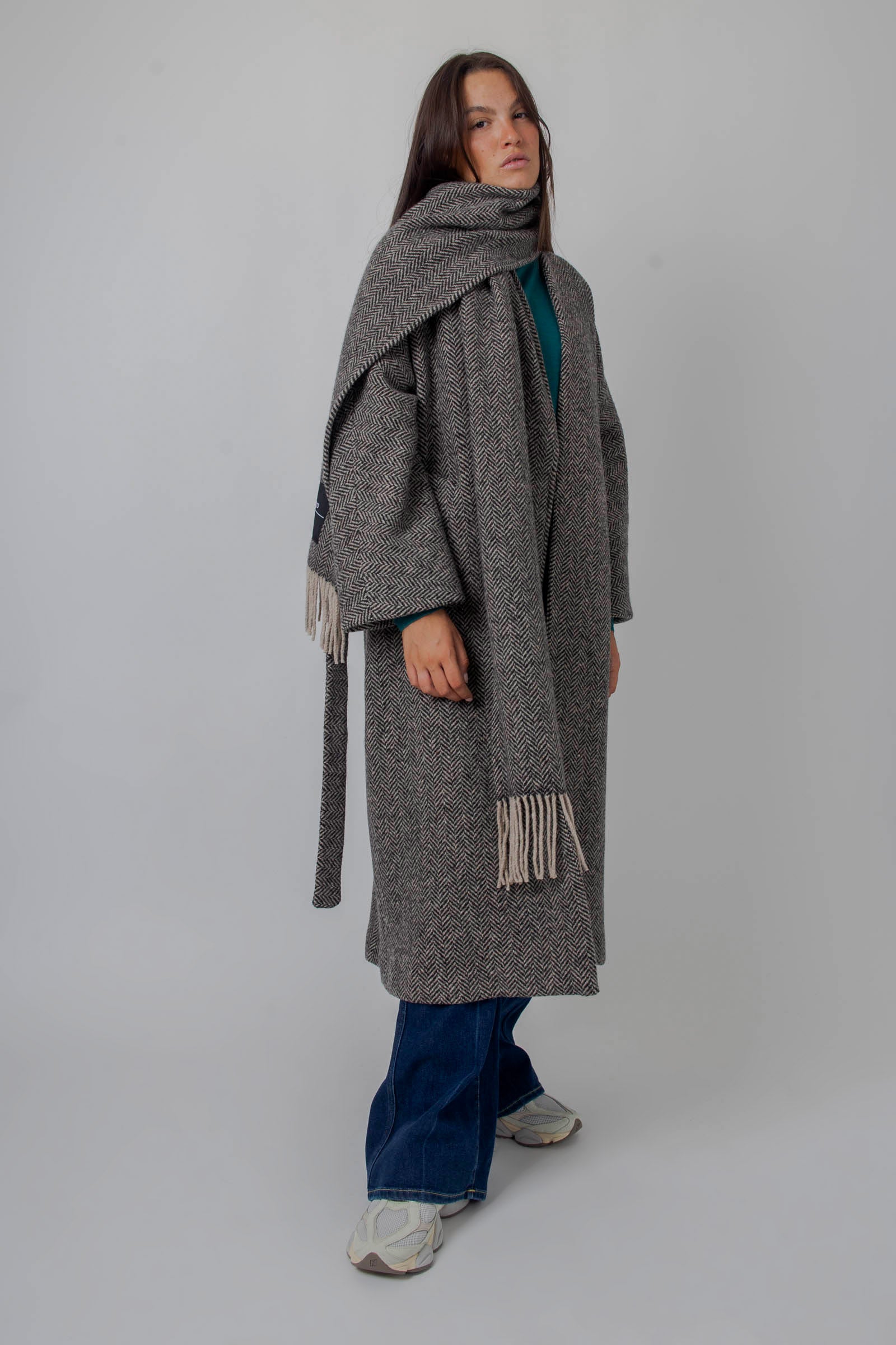 Zenica Wool Tweed Wrap Coat - 3