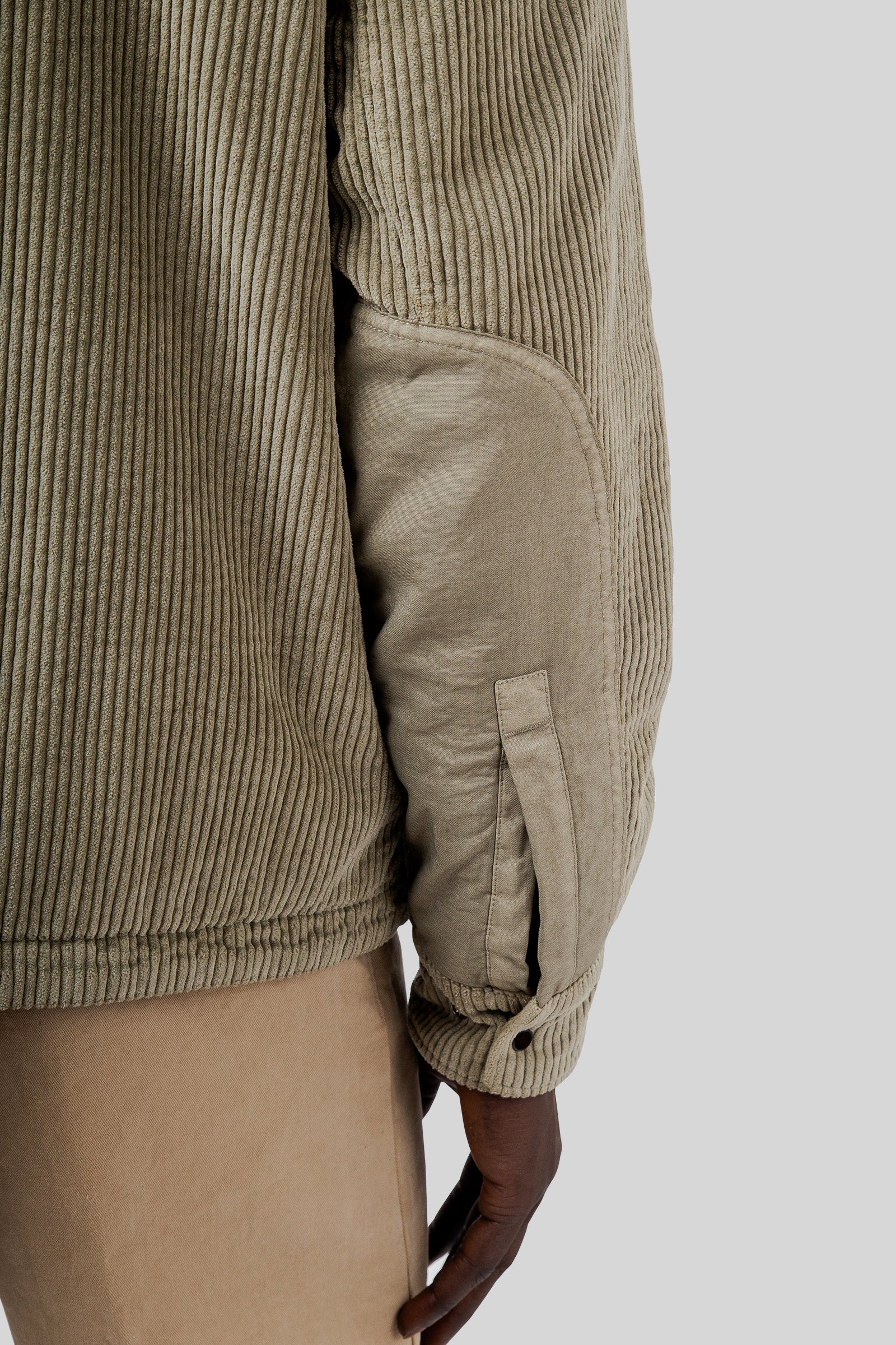 C.p. Company Overshirt Padded In Corduroy 350 Verde Salvia Uomo - 4