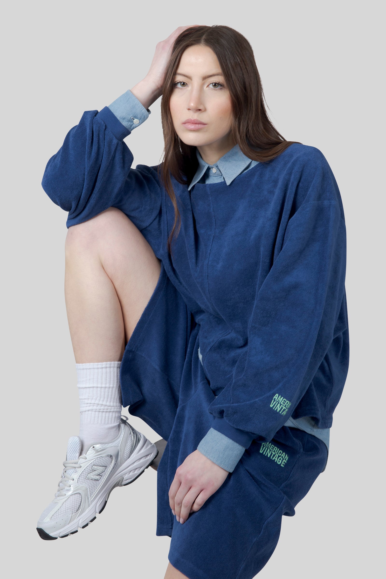 American Vintage Bermuda Fuxow Blu China Donna - 9