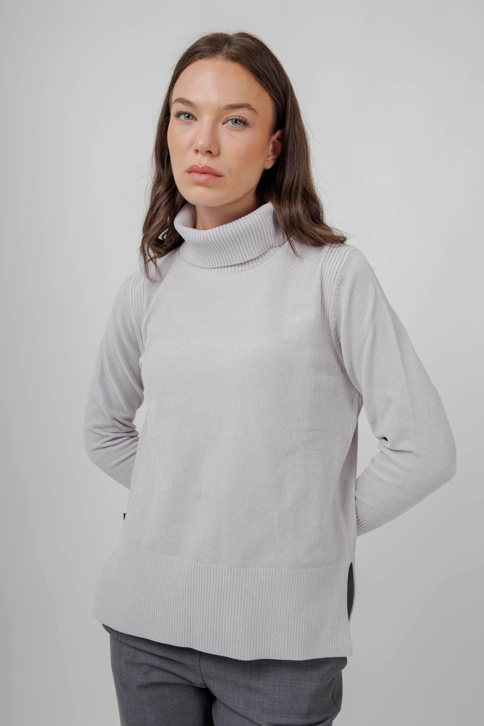 Velvet Vent Turtleneck Wom Sweater - 4