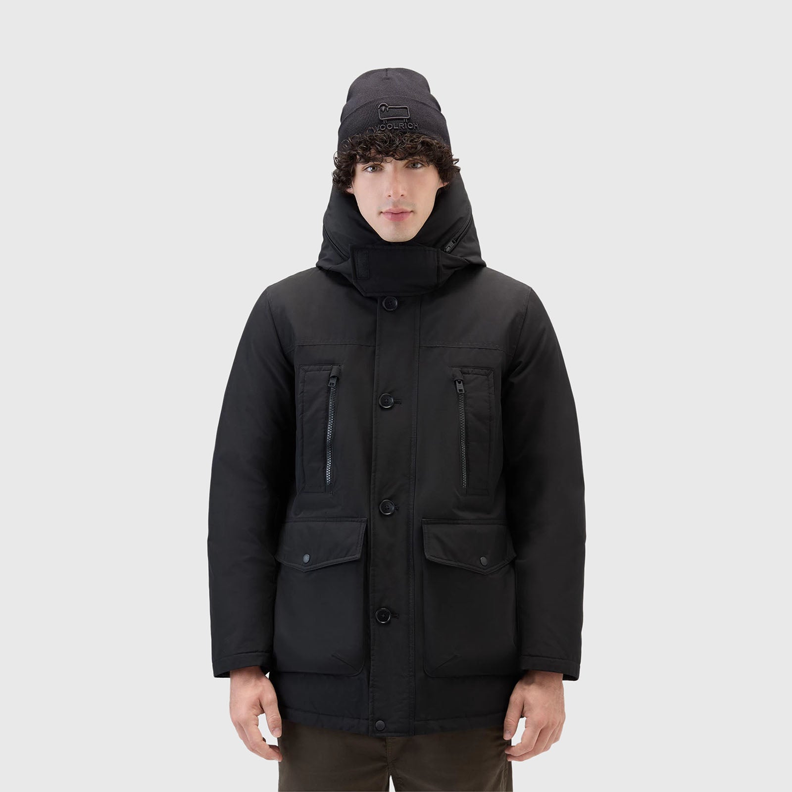 Woolrich Arctic Parka Evolution In Ramar Cloth Nero Uomo - 13