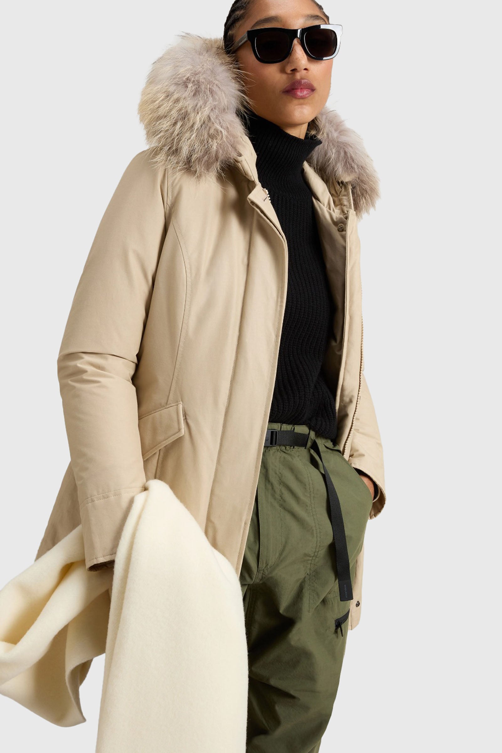 Arctic Parka In Ramar Cloth With Removable Fur - 3