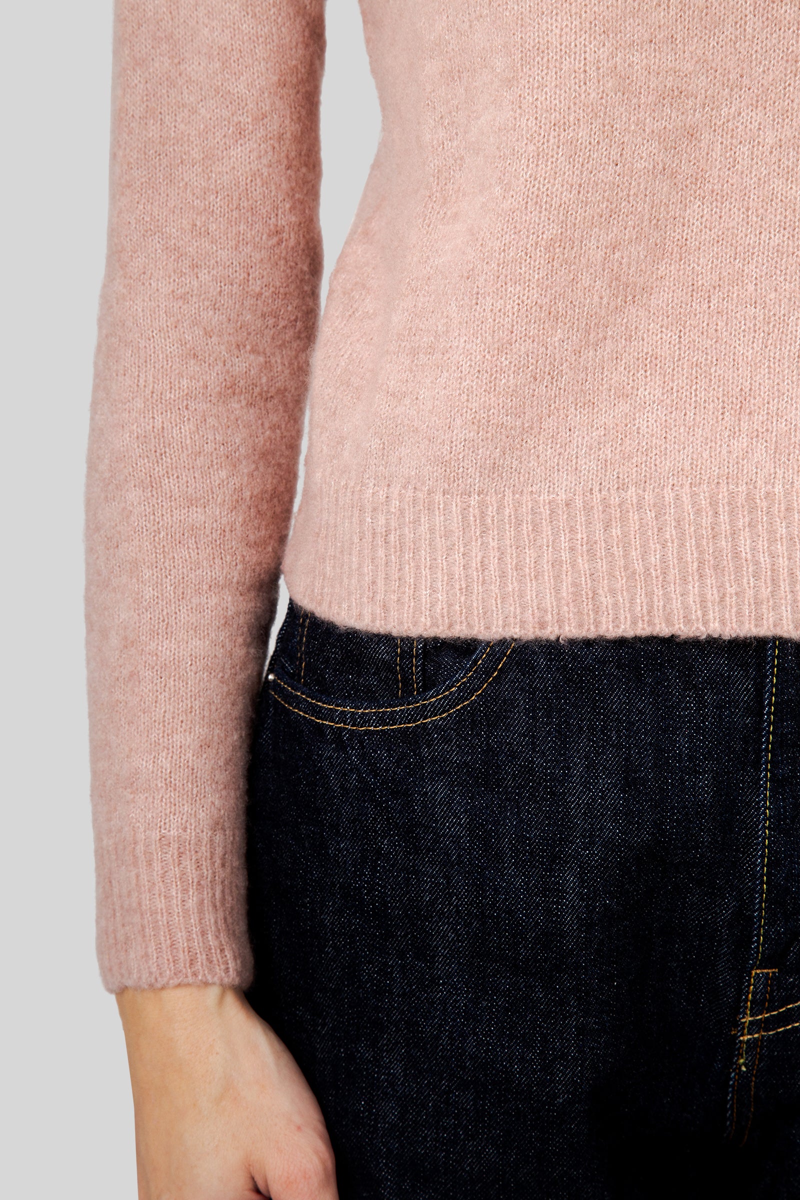 Roberto Collina Maglia Dolcevita Lana E Seta Rosa Antico Donna - 7