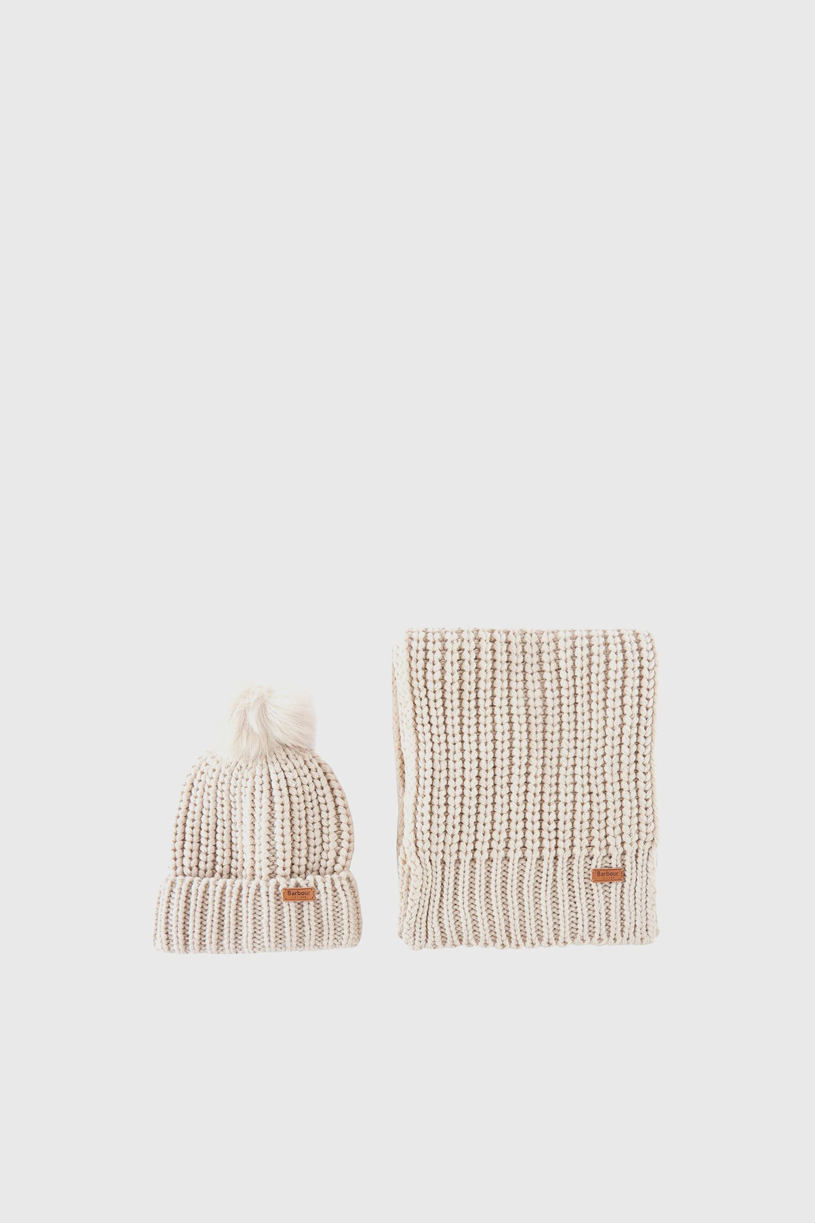 Barbour Saltburn Beanie & Scarf Set Perla Donna - 4