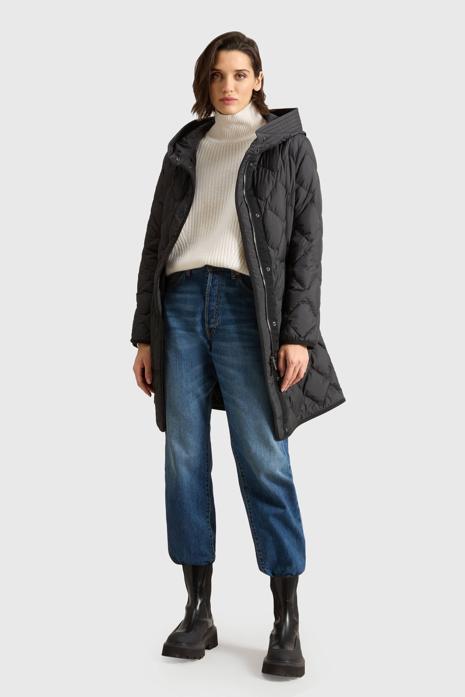 Woolrich Parka Heritage Con Cappuccio Nero Donna - 4