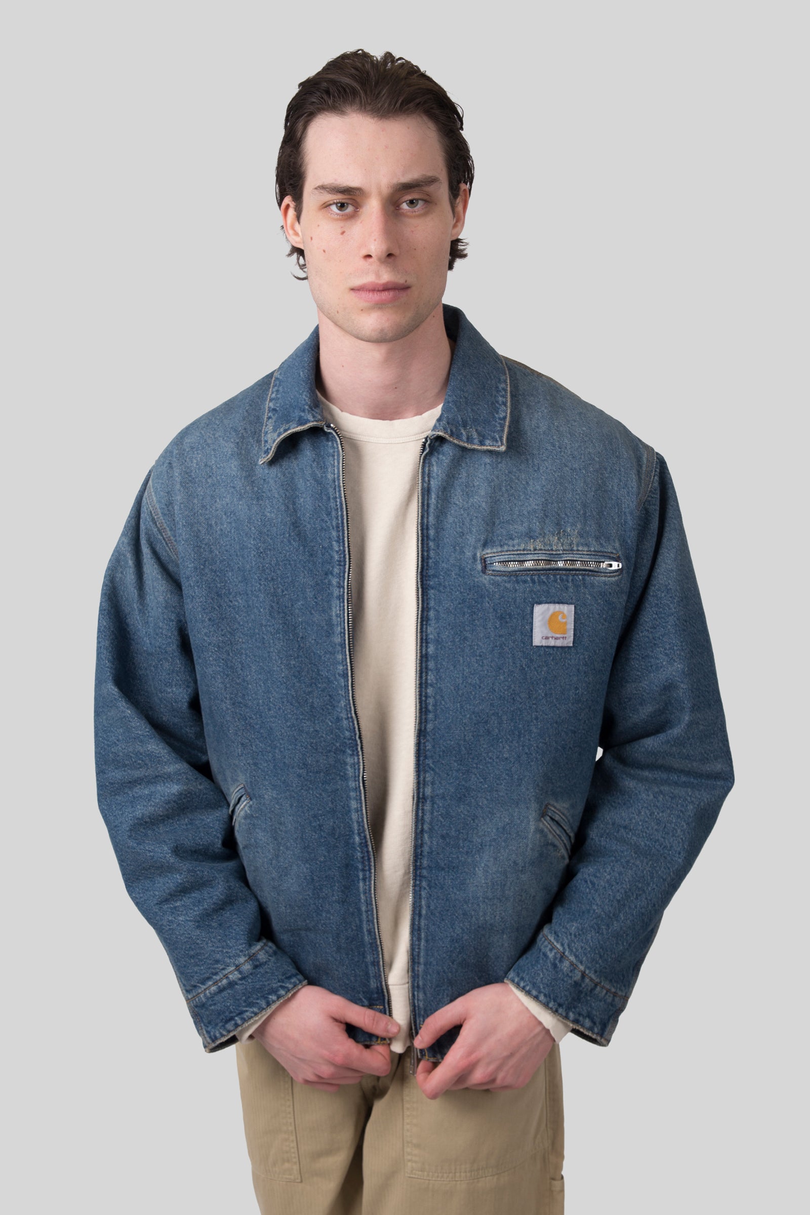 Carhartt Wip Og Detroit Jacket Blu Chiaro Uomo - 3