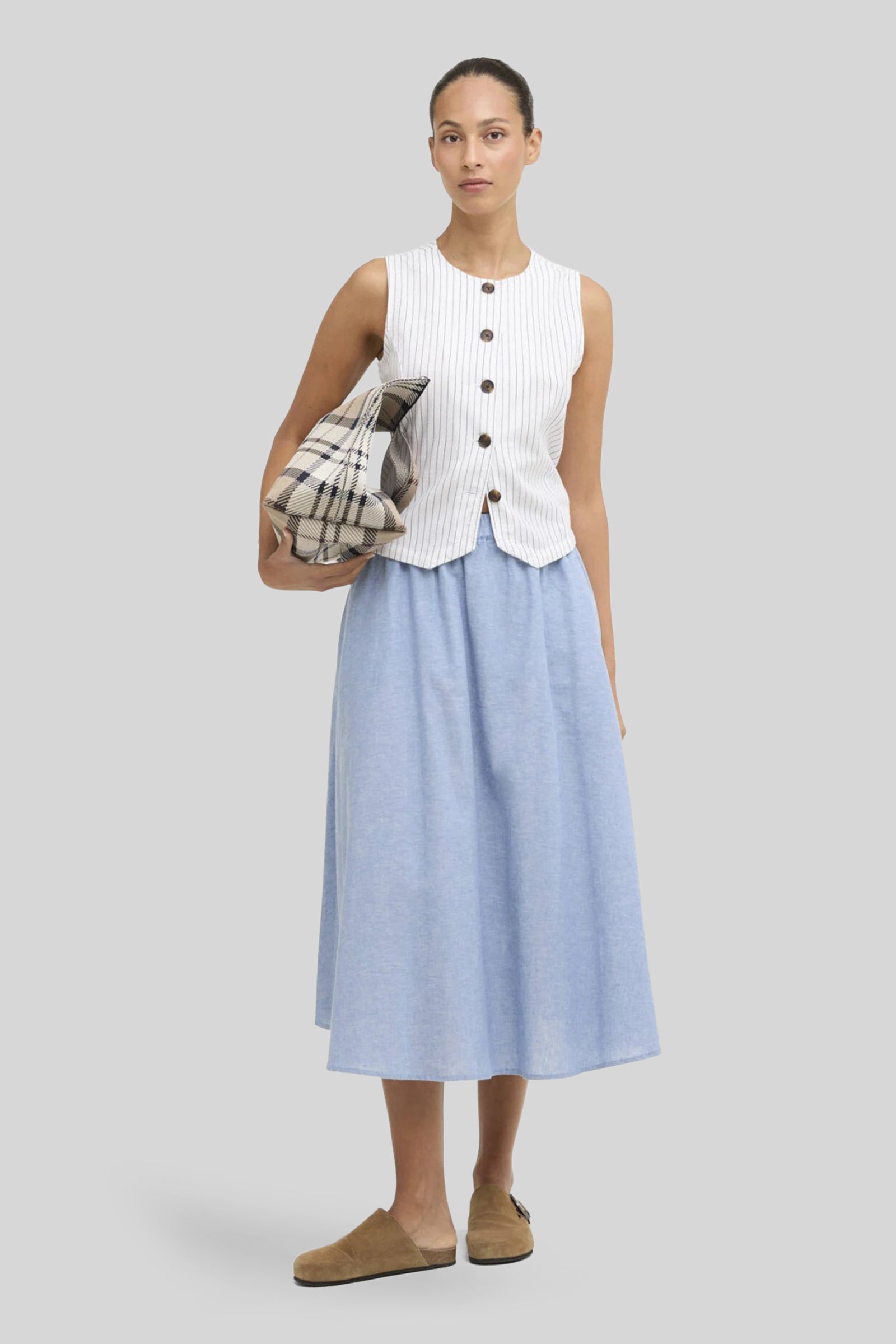 Barbour Gonna Midi Sutton Chambray Donna - 4