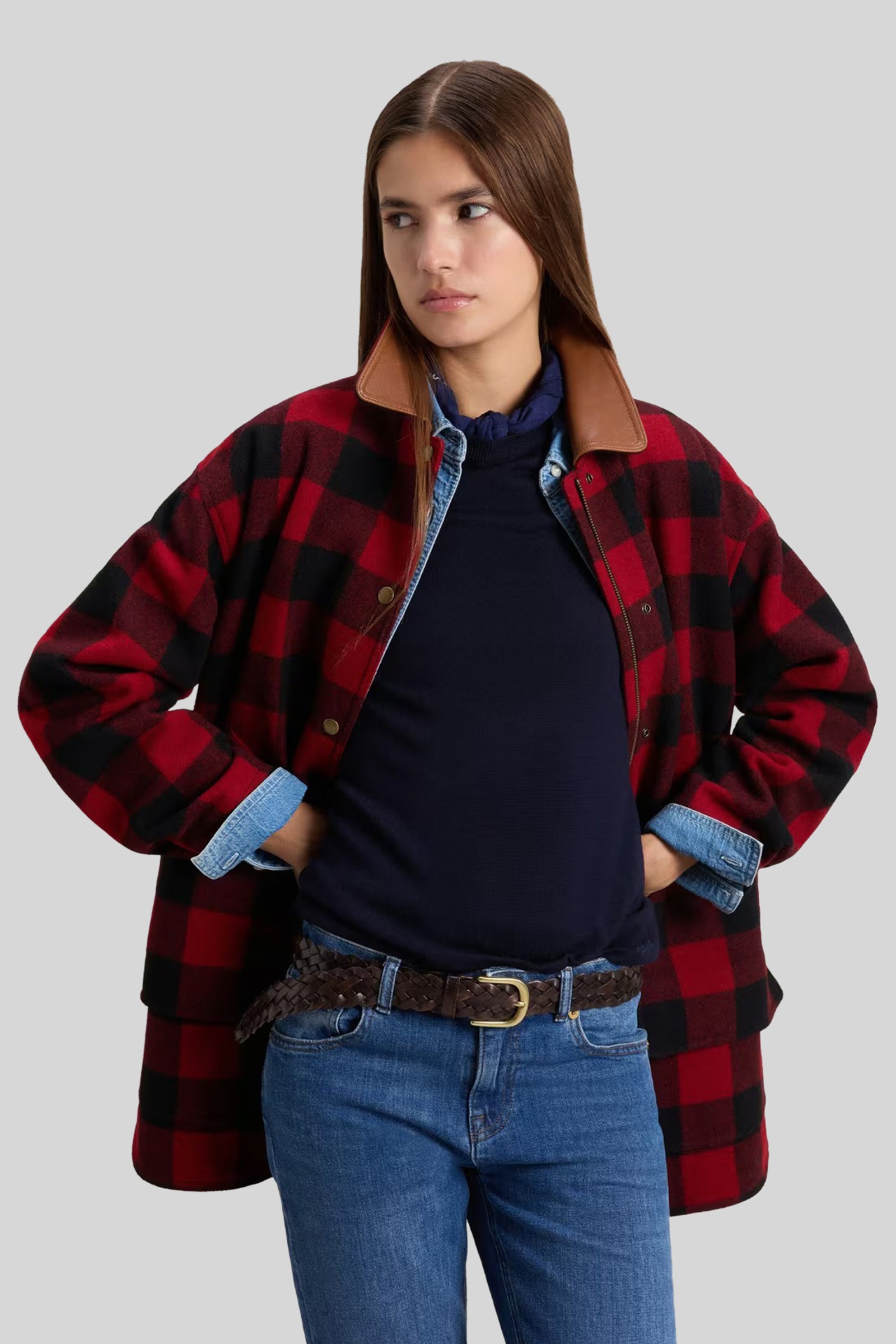 Woolrich Woolen Mills Women's Barn Coat Buffalo Check Nero/rosso Donna - 4