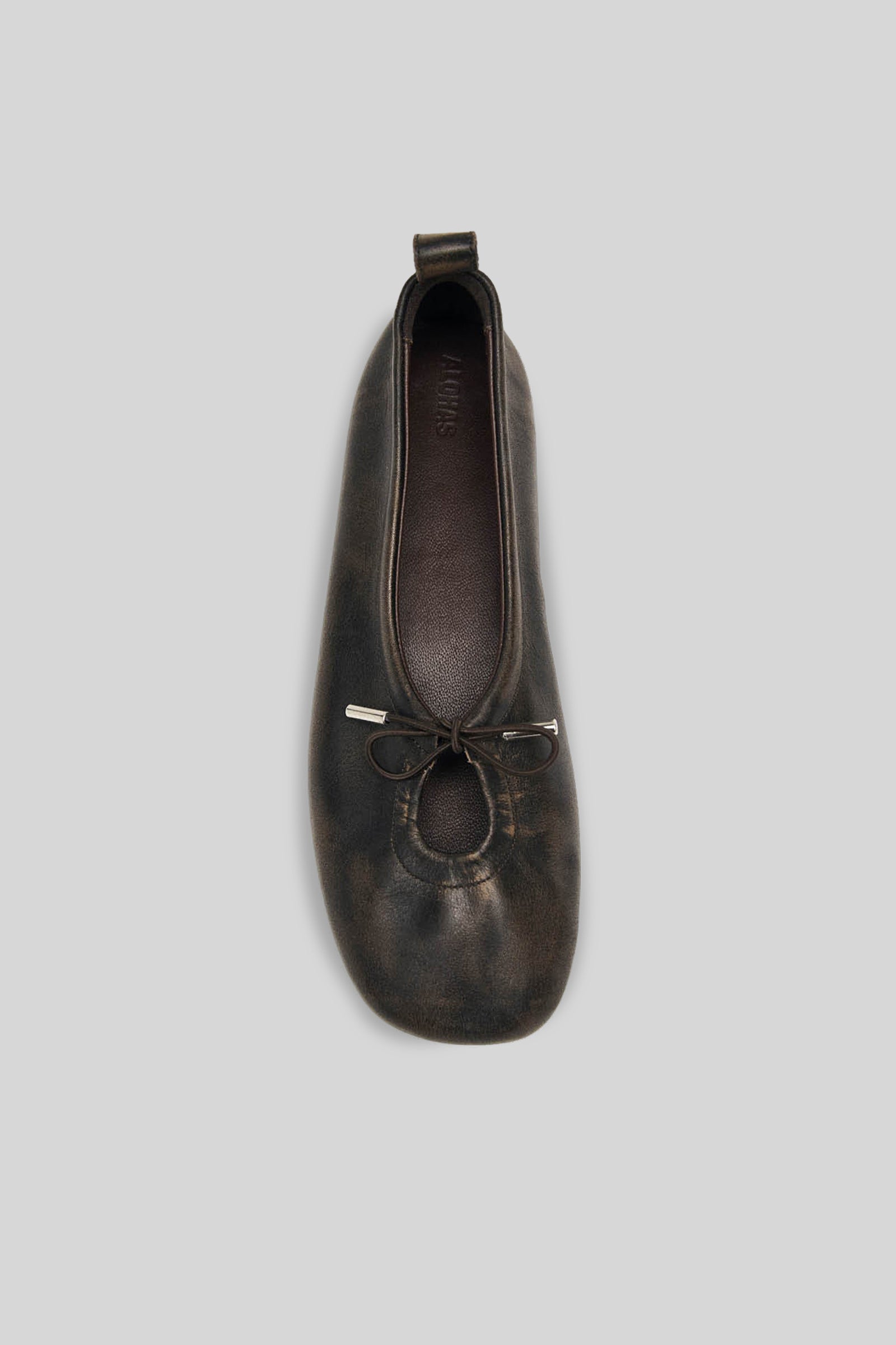 Alohas Rosalind Brushed Brown Leather Ballet Flats Marrone Donna - 3
