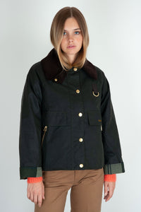 Barbour Catton Wax Jacket Sage Verde Scuro Donna barbour