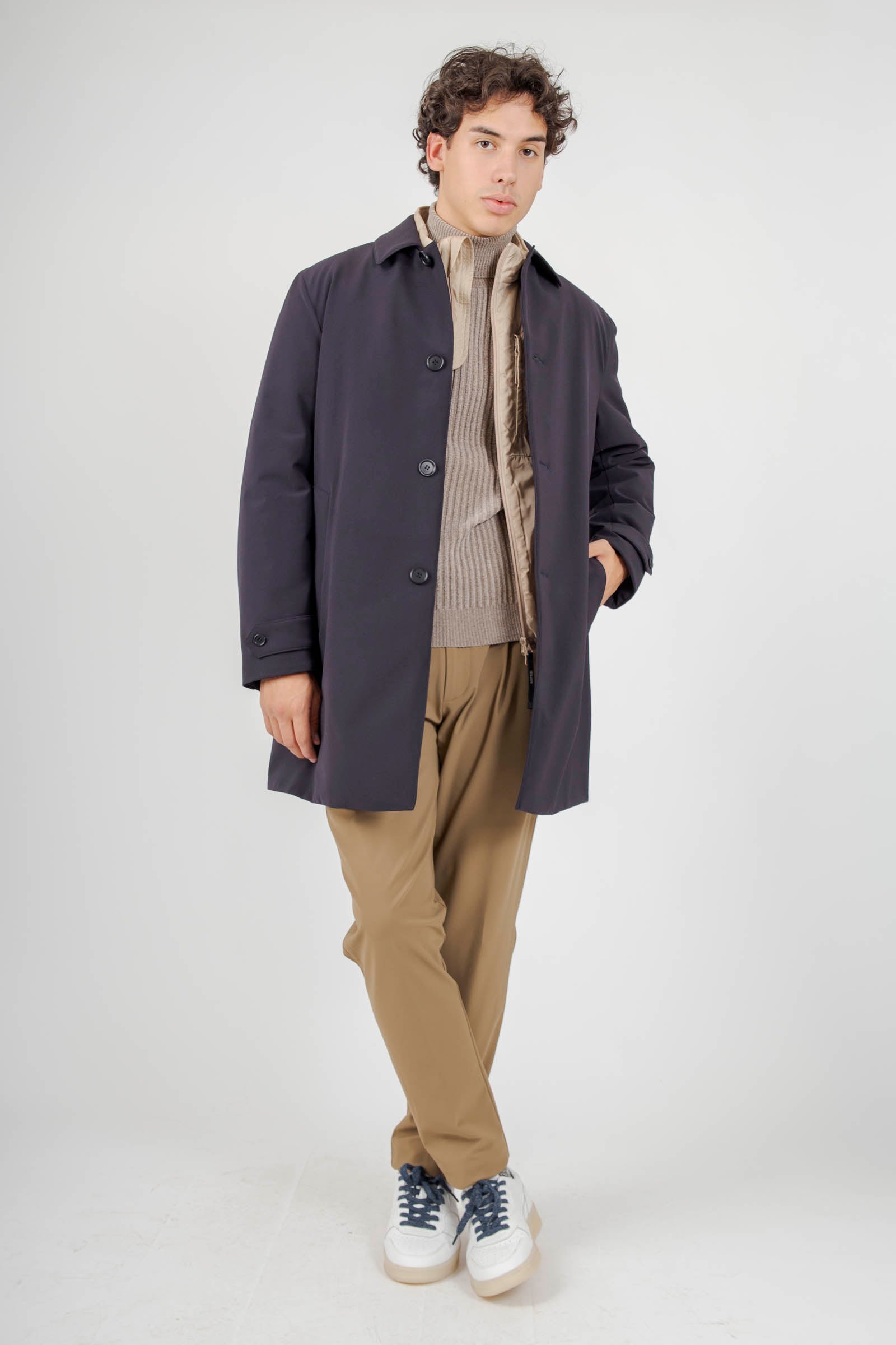 Aspesi Impermeabile Perfetto Blu Navy Uomo - 2