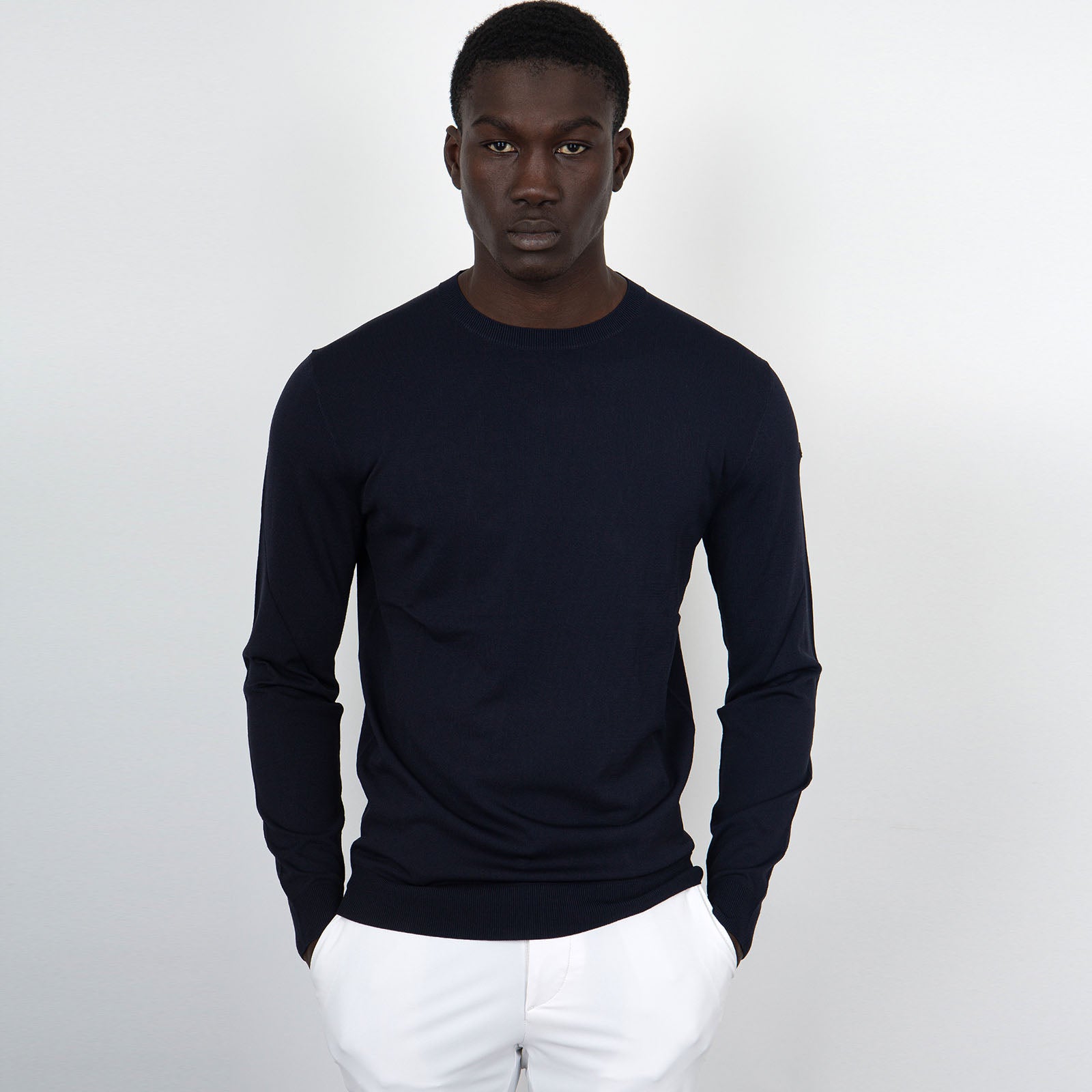 RRD Knit Maxell Round Synthetic Dark Blue Sweater - 7