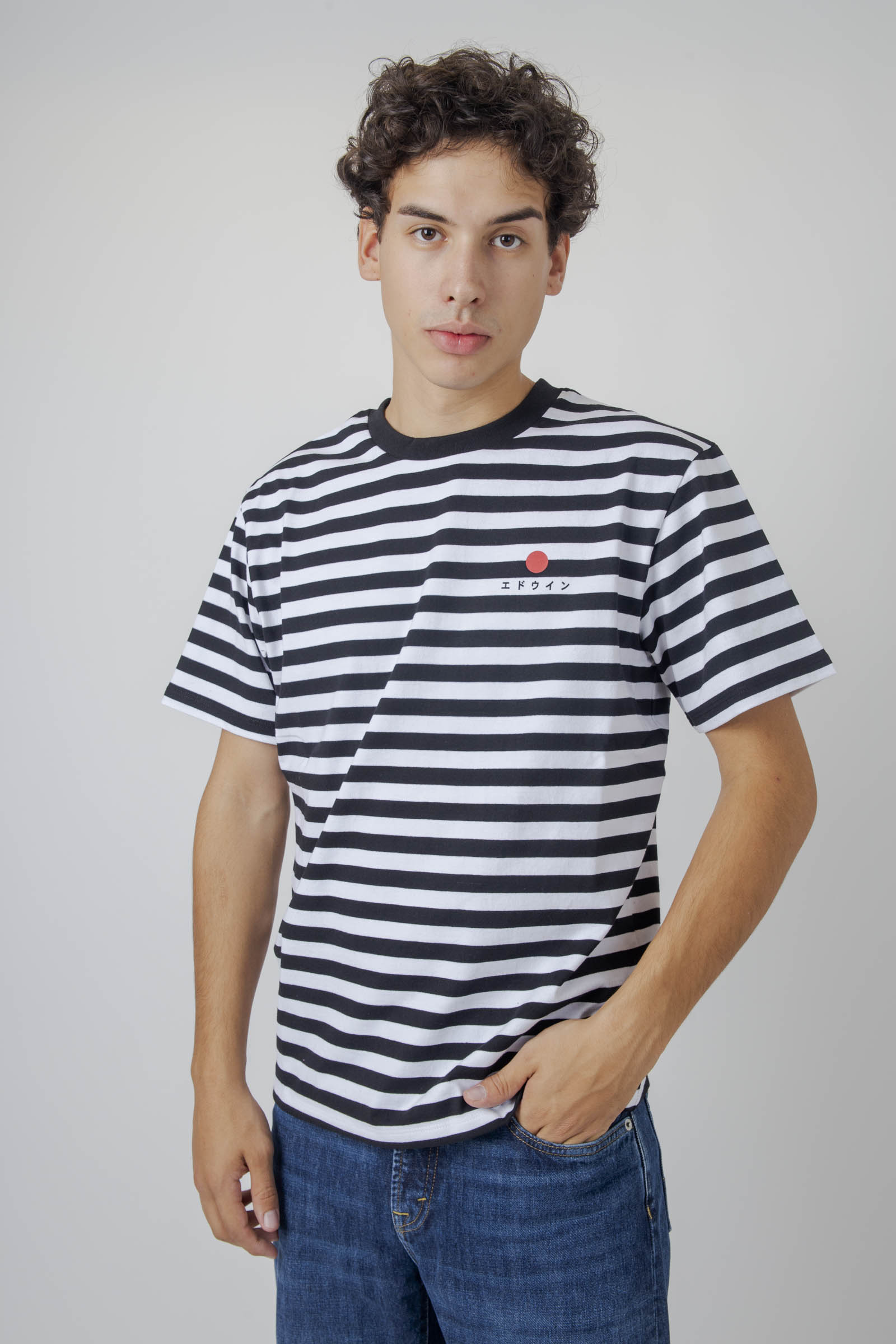 Edwin T-shirt Regular Striped Nero/bianco Uomo - 3