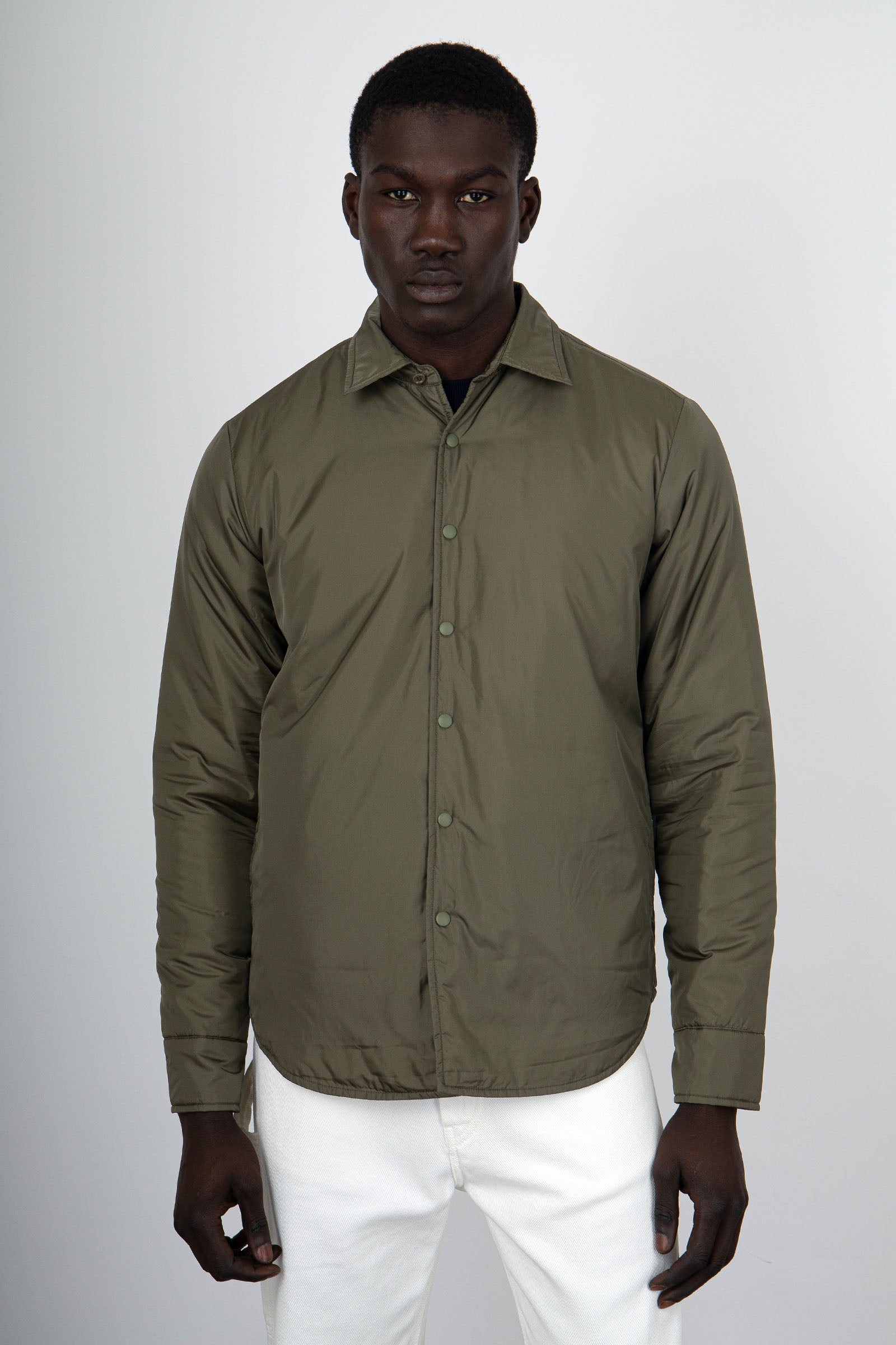 Aspesi Camicia Re-Shirt Nylon Verde Militare - 1