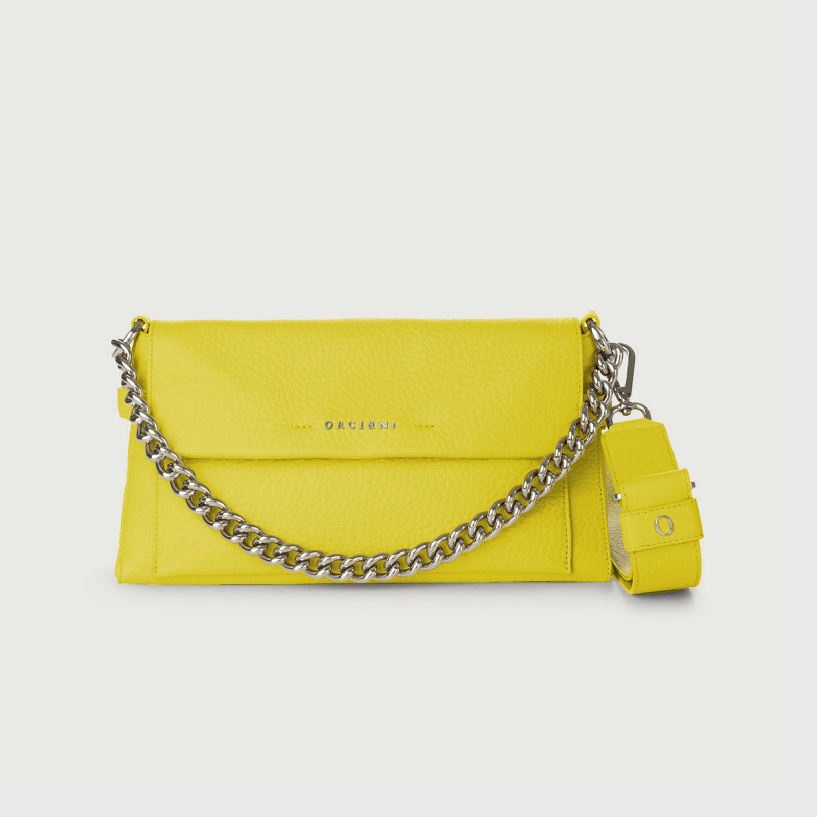 Orciani Shoulder Bag Missy Longuette Soft in Yellow Leather - 5
