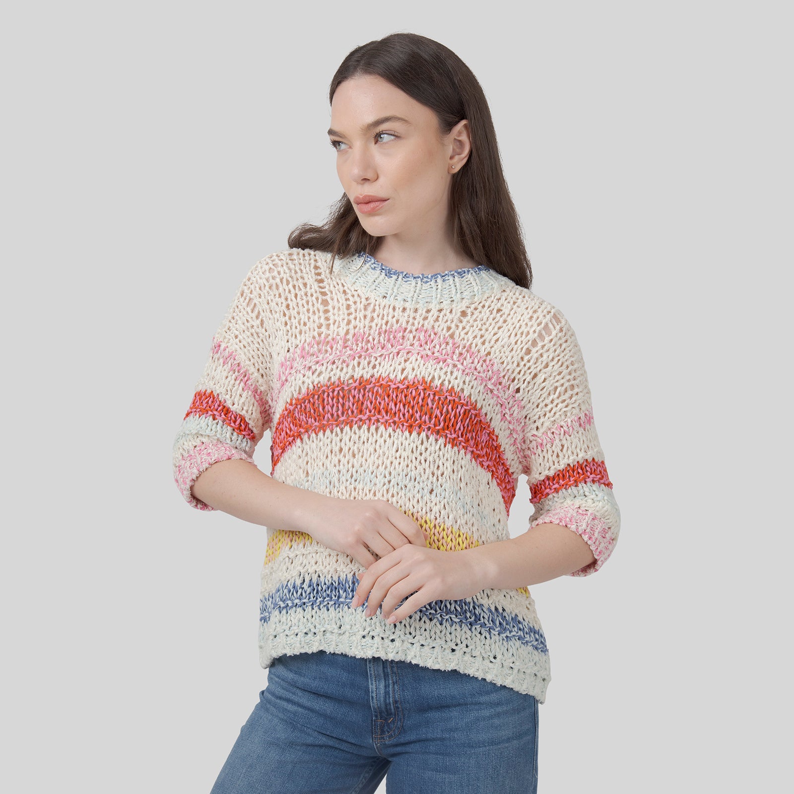 Striped Mixed-stitch Knit - 6