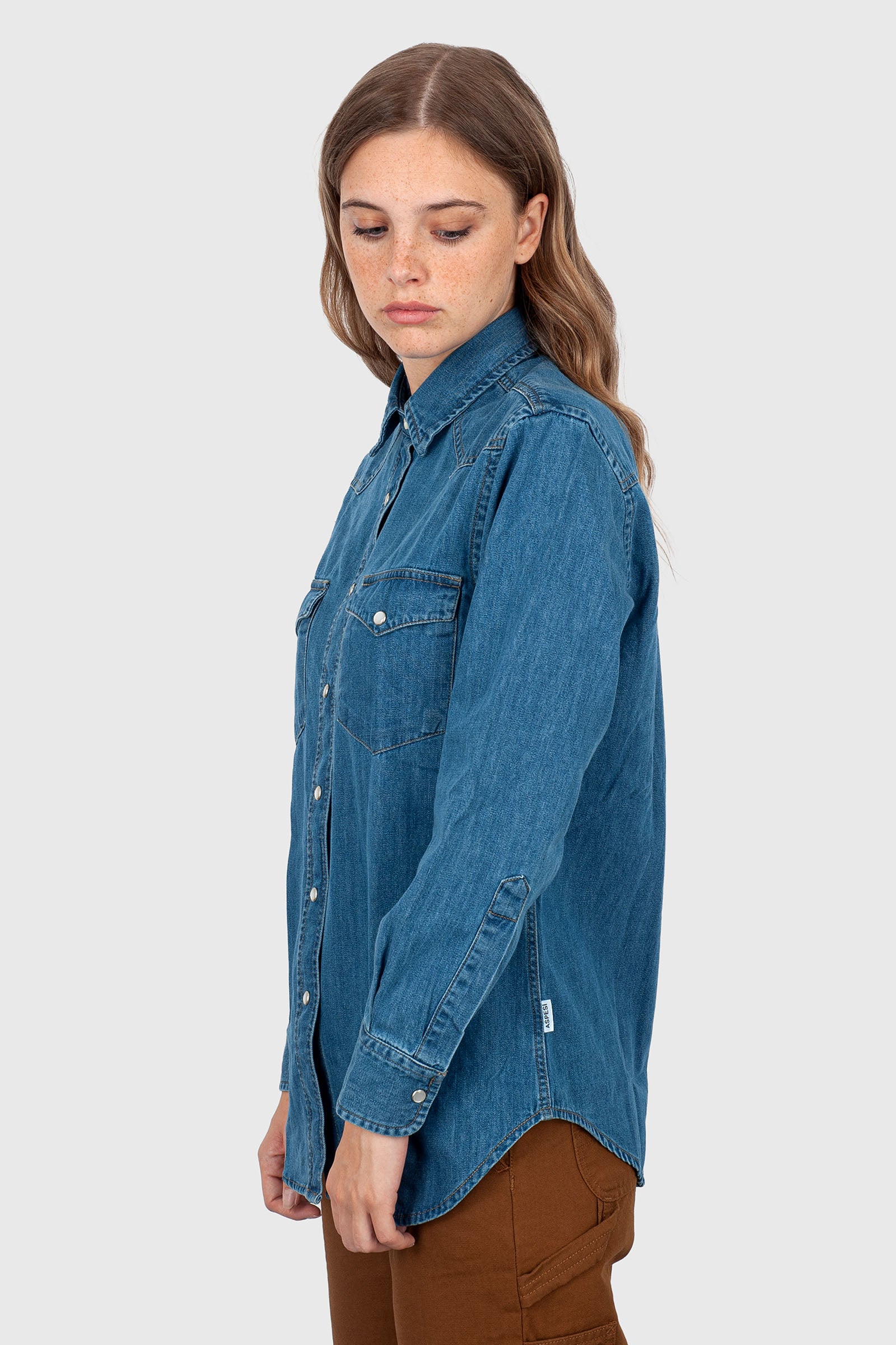 Aspesi Camicia Denim Denim Medio Donna - 3