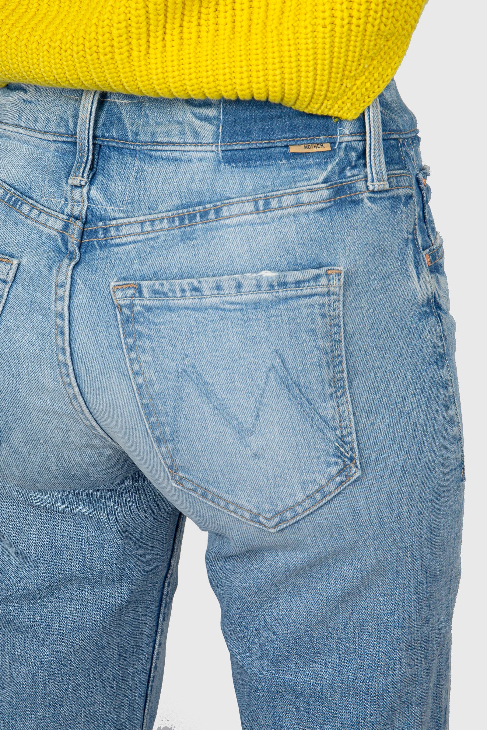 Mother Jeans The Smarty Pants Skimp Denim Blu Chiaro - 2