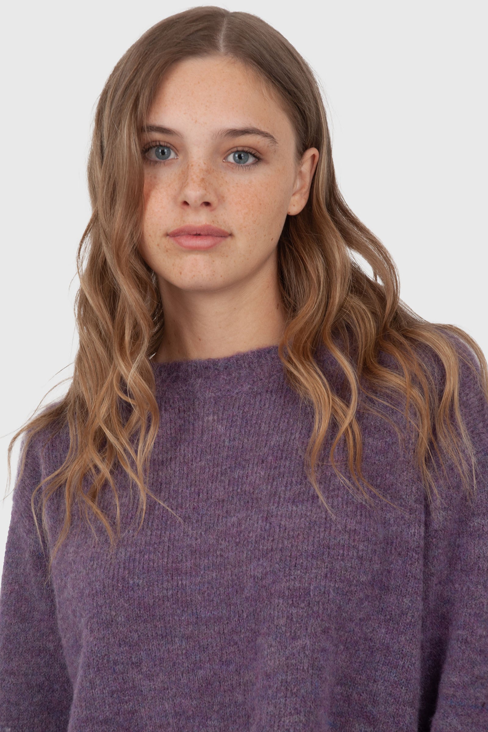 Grifoni Maglia Girocollo Crop Viola Donna - 2