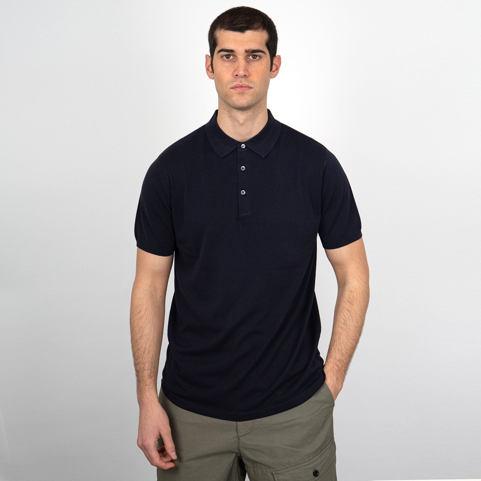 Aspesi Cotton Polo Shirt in Blue M040 - 6