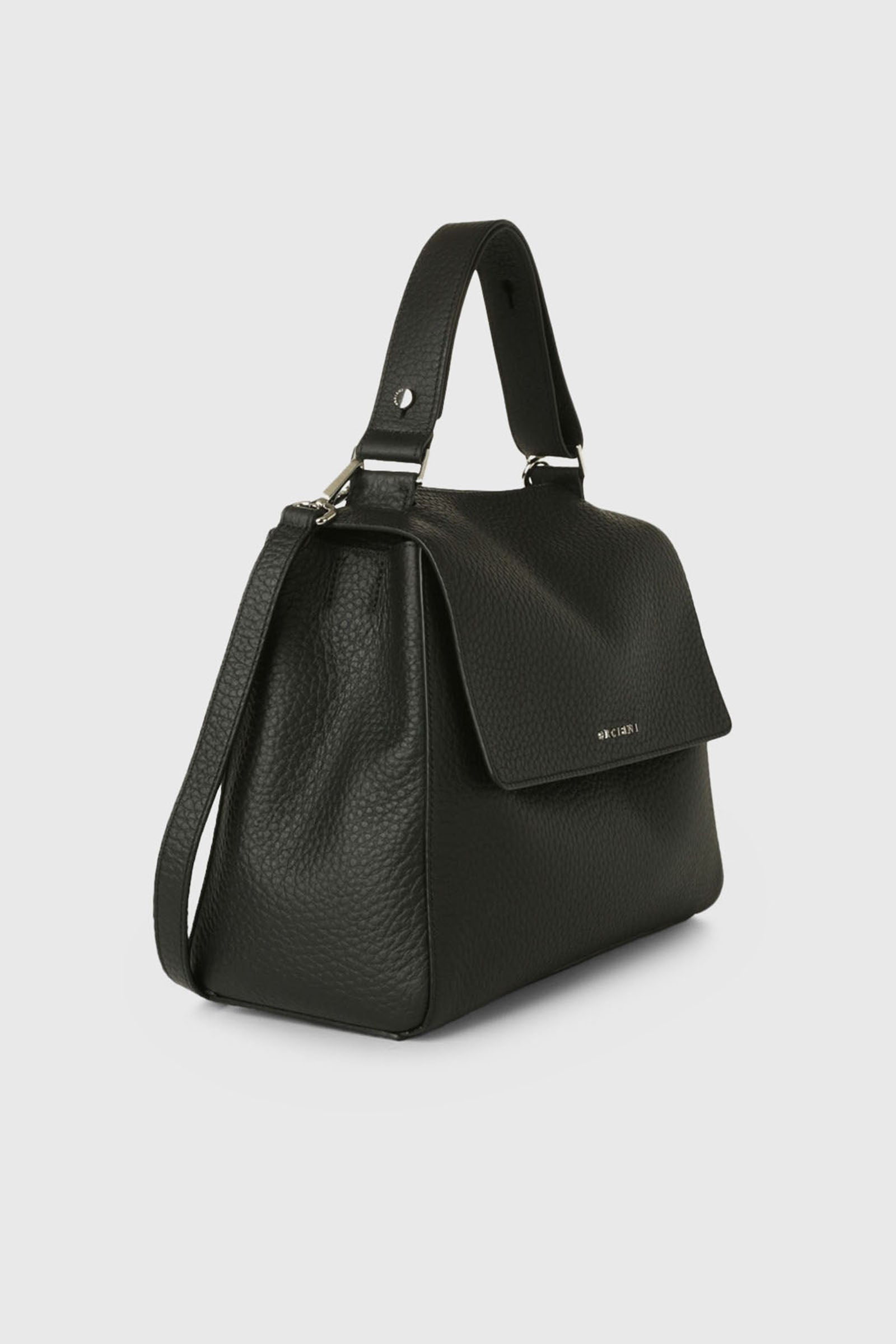 Orciani Borsa A Mano Media Sveva In Pelle Soft Nero Donna - 2