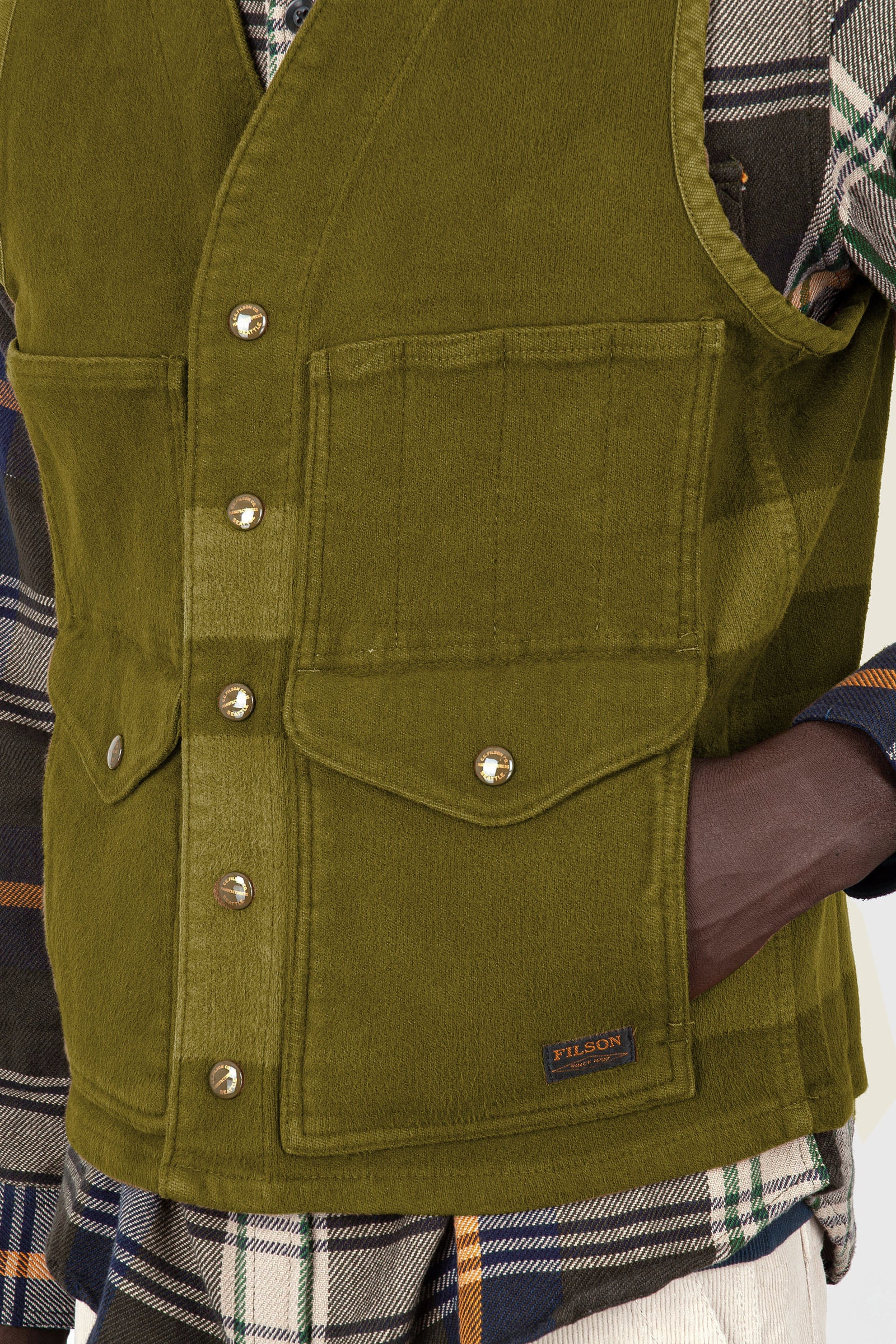 Filson Gilet Beartooth Cruiser Verde Oliva Uomo - 7