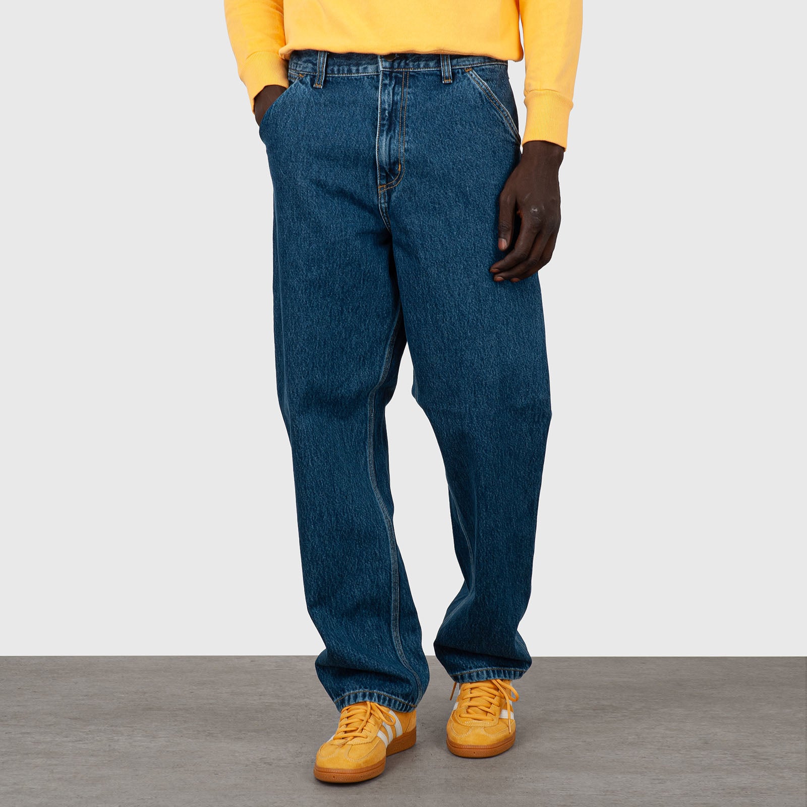 Carhartt Wip Single Knee Pant Blu Medio Uomo - 8