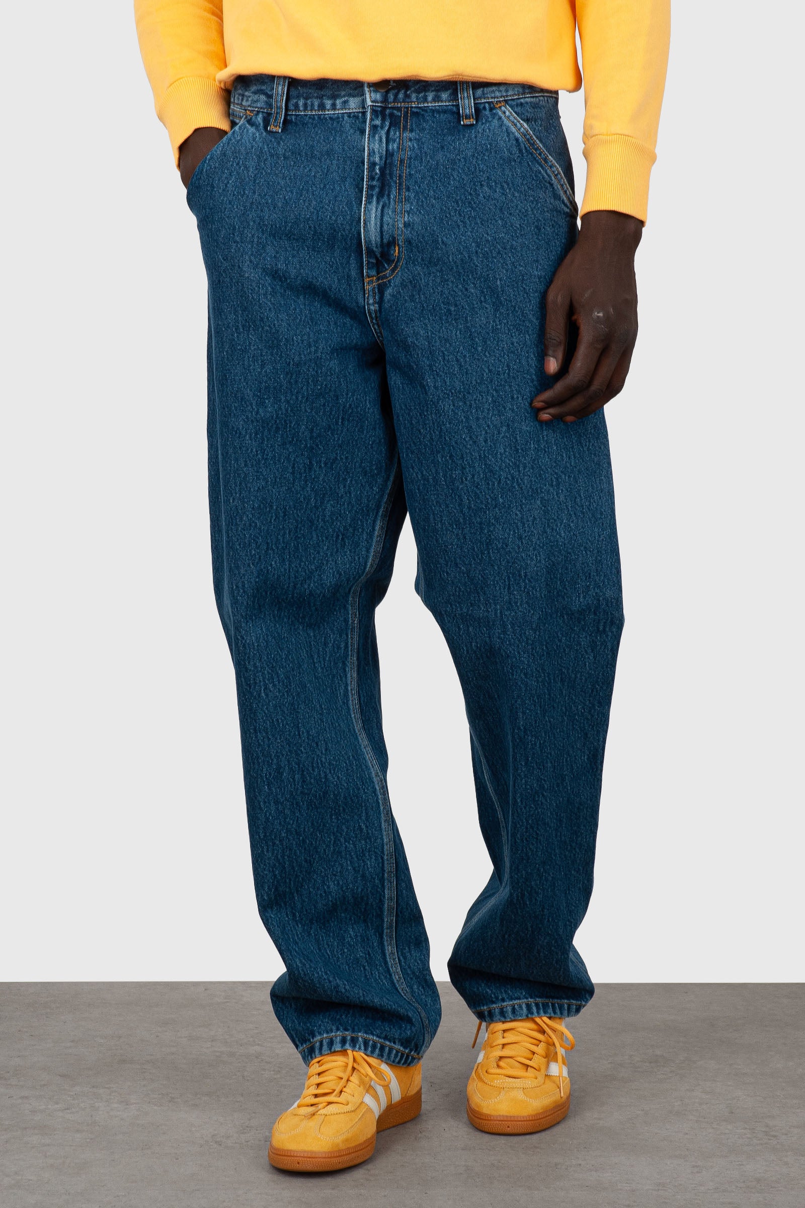 Carhartt Wip Single Knee Pant Blu Medio Uomo - 1