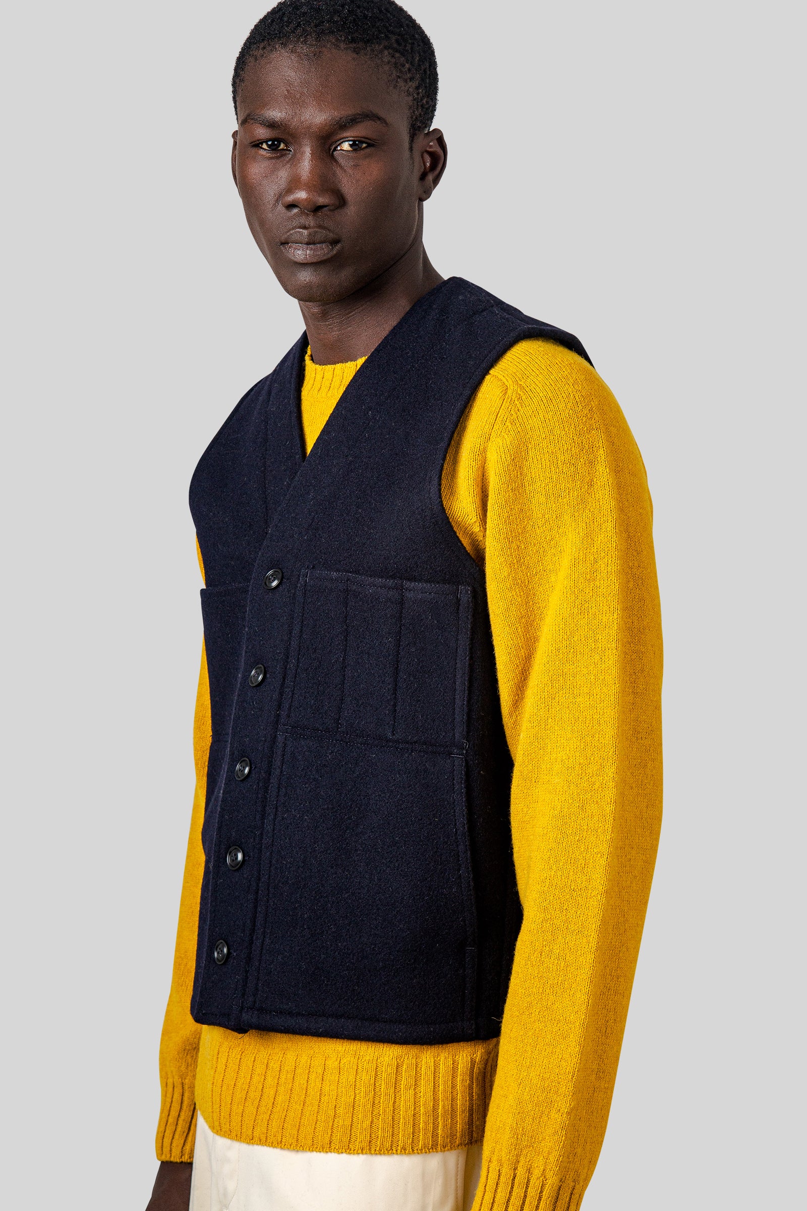 Filson Mackinaw Wool Vest Blu Navy Uomo - 6