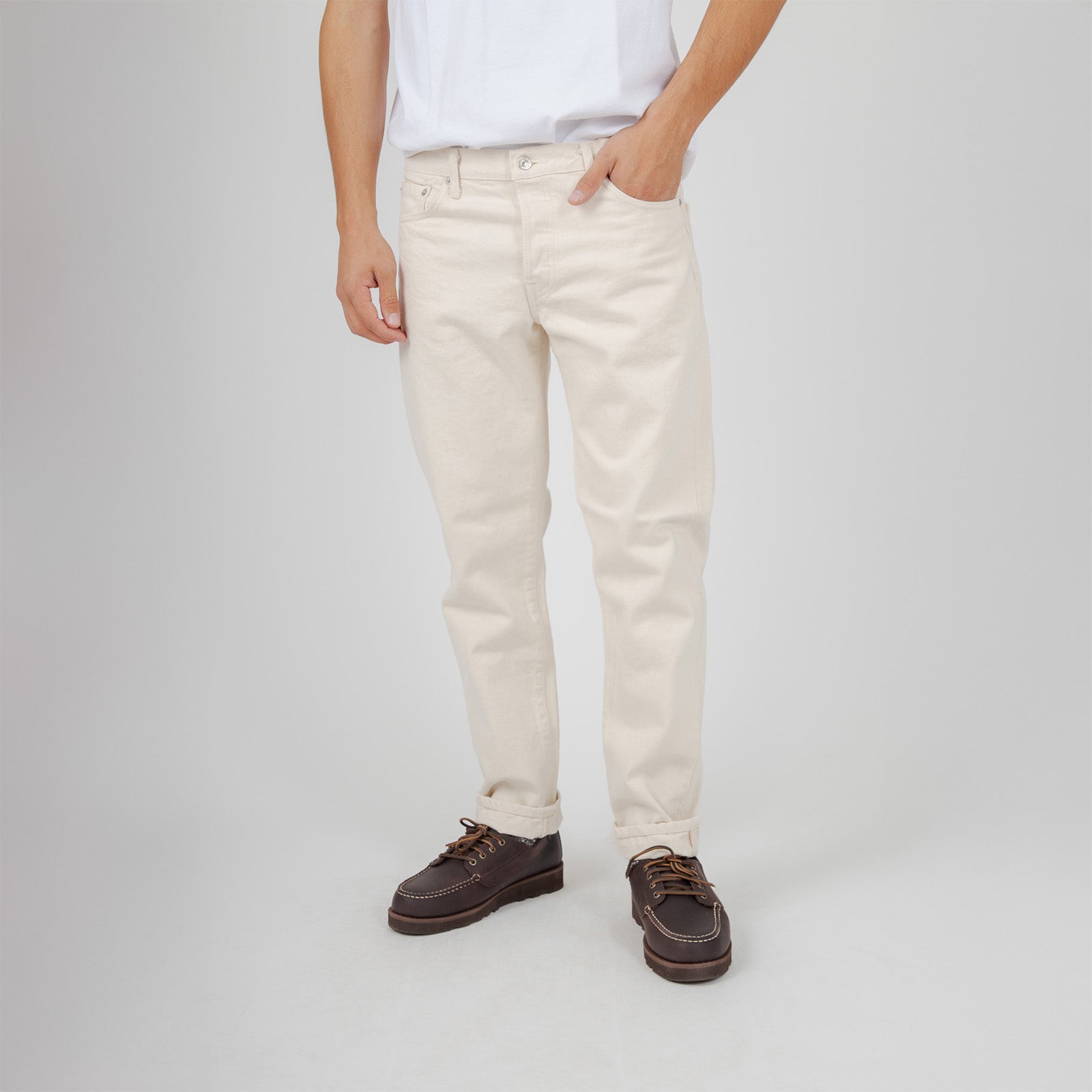 Edwin Jeans Regular Tapered Japan Bianco Off Uomo - 9
