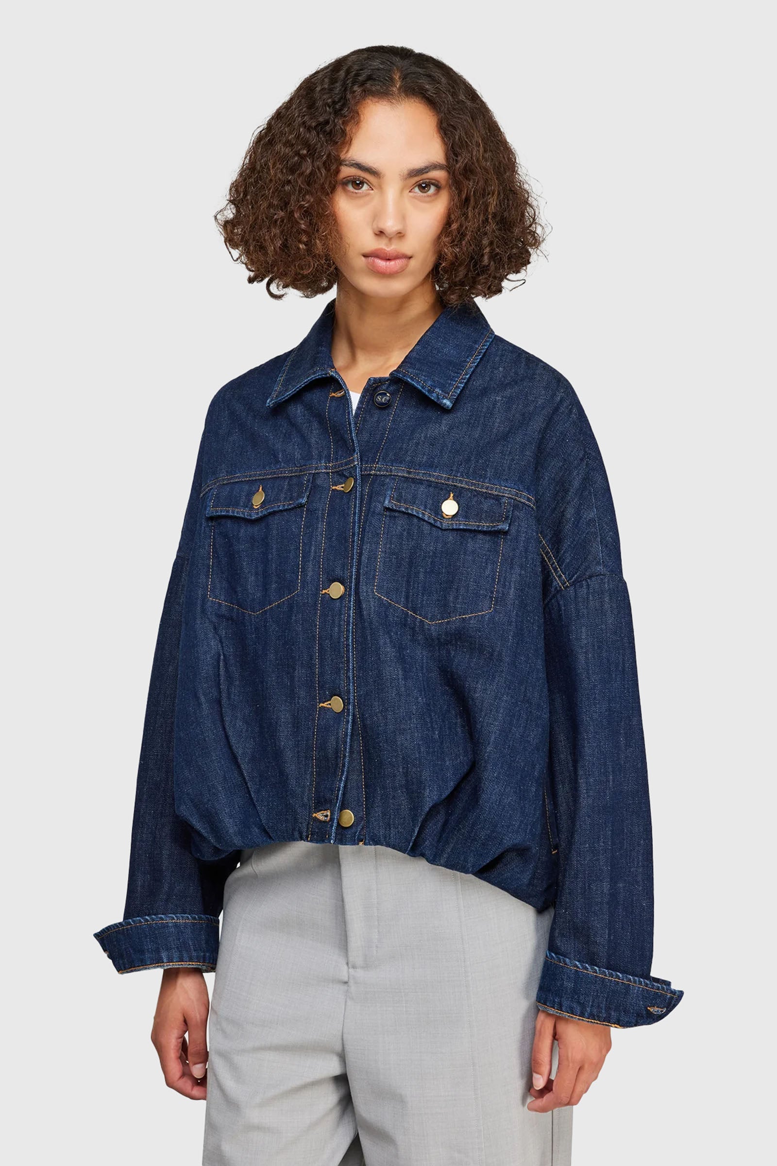 Semicouture Bomber In Denim Yves Blu Scuro Donna - 1