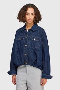 Semicouture Bomber In Denim Yves Blu Scuro Donna semicouture