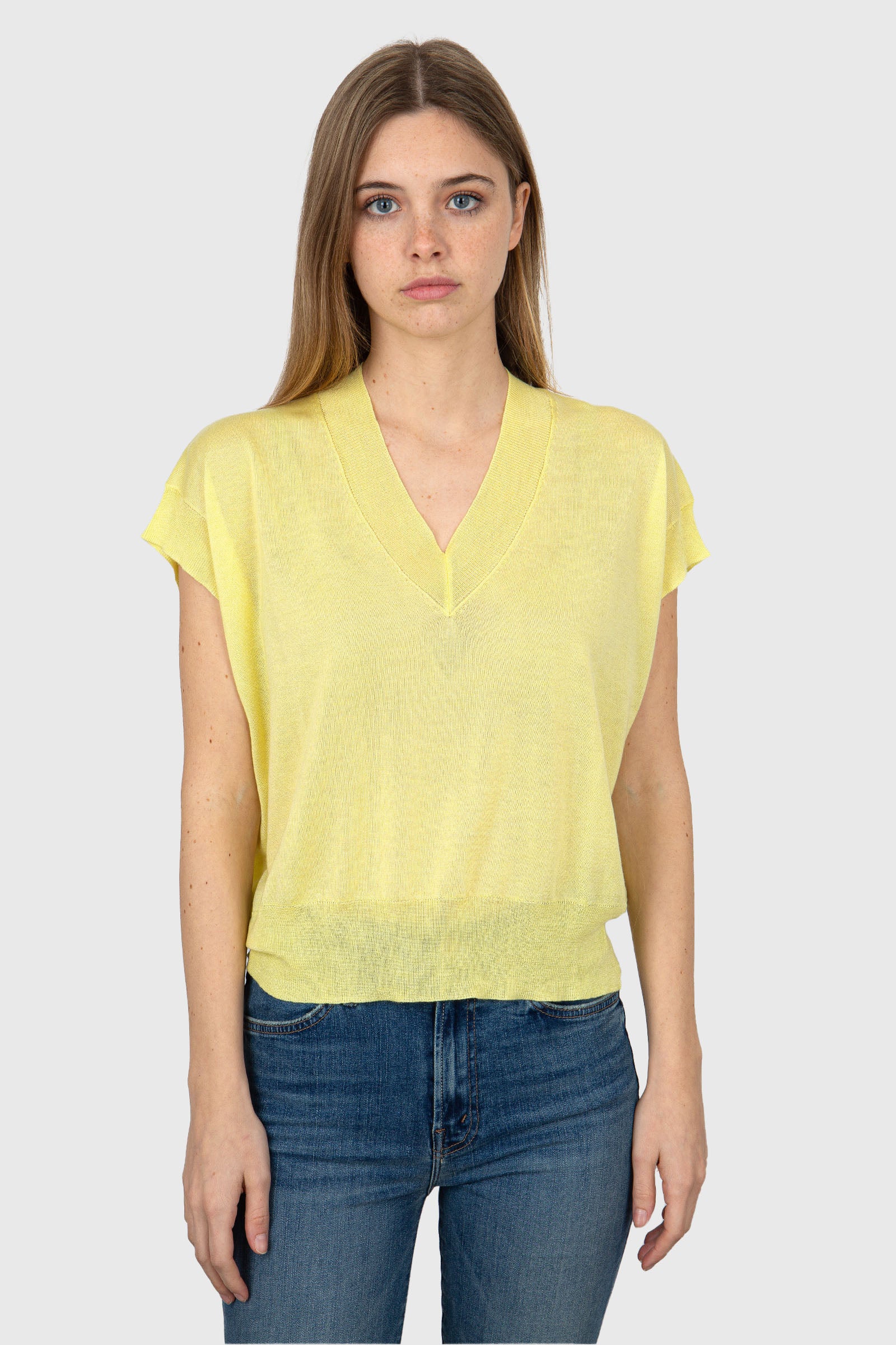 Absolut Cashmere Blair Synthetic Yellow Sweater - 5
