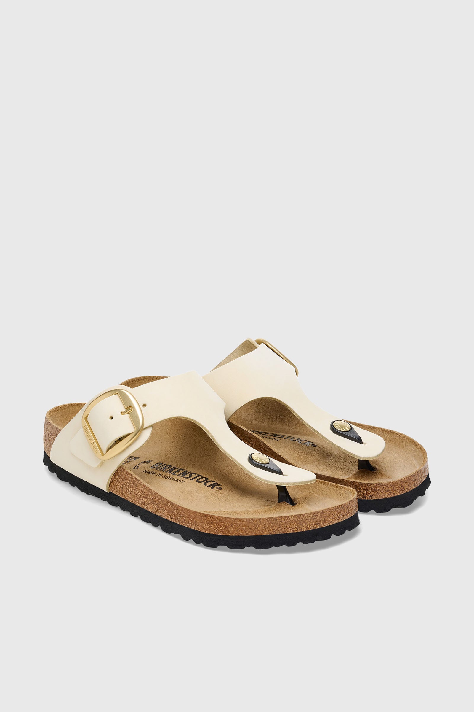 Birkenstock Sandalo Gizeh Big Buckle Nubuck Ecru Donna - 3