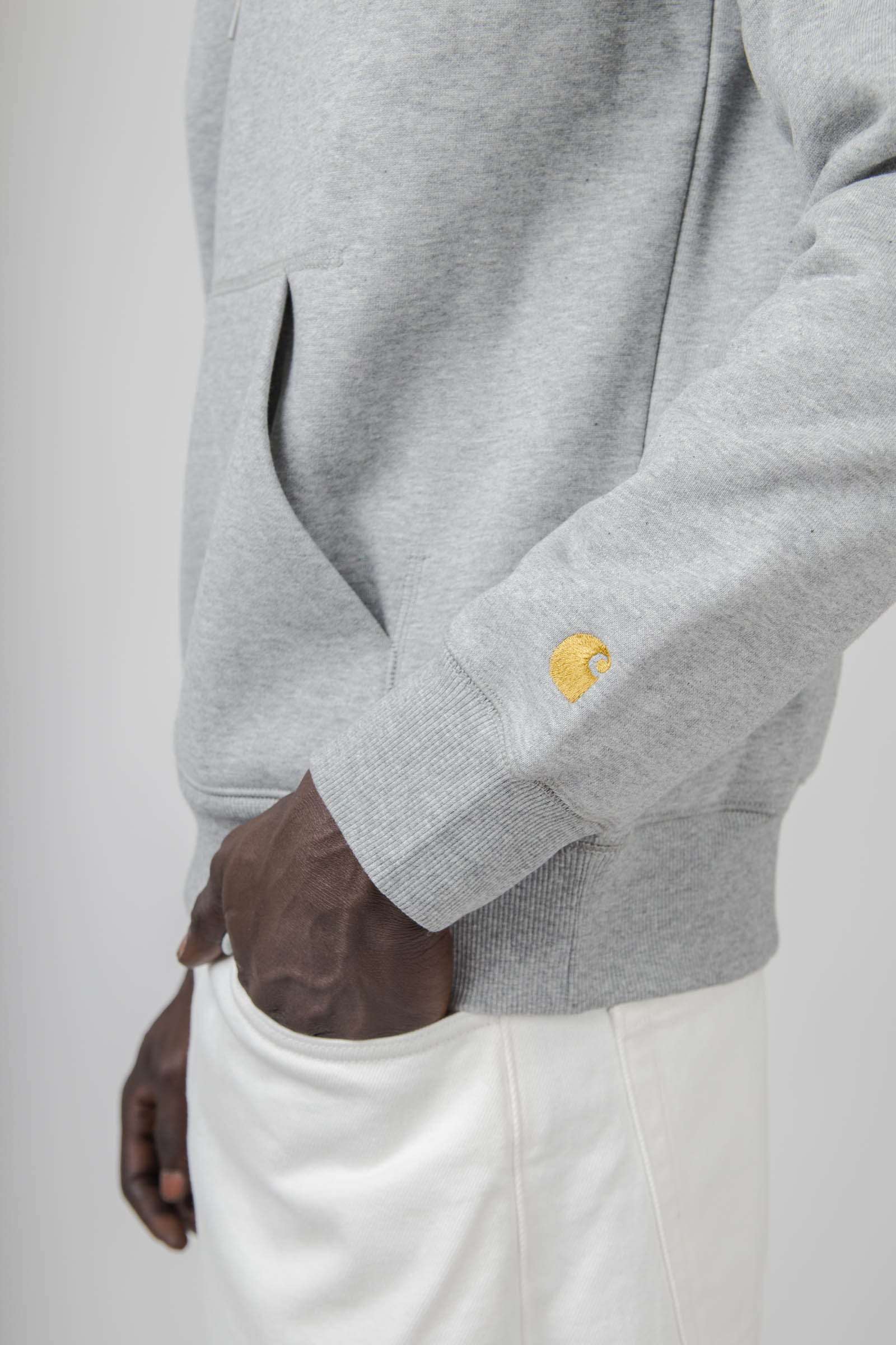 Carhartt Wip Hooded Chase Sweatshirt Grigio Uomo - 2