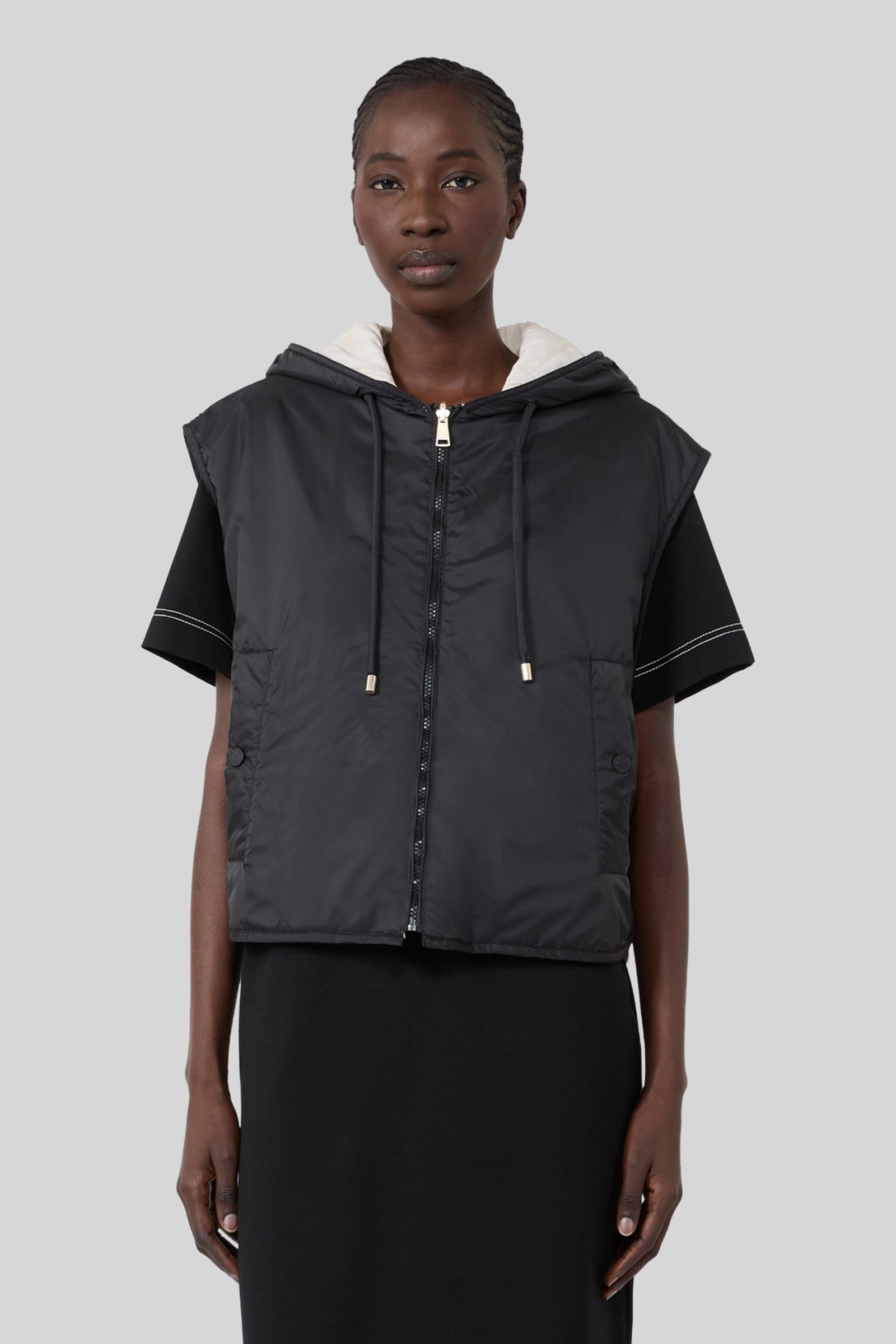 Accenni Reversible Padded Vest In Rainproof Canvas - 3