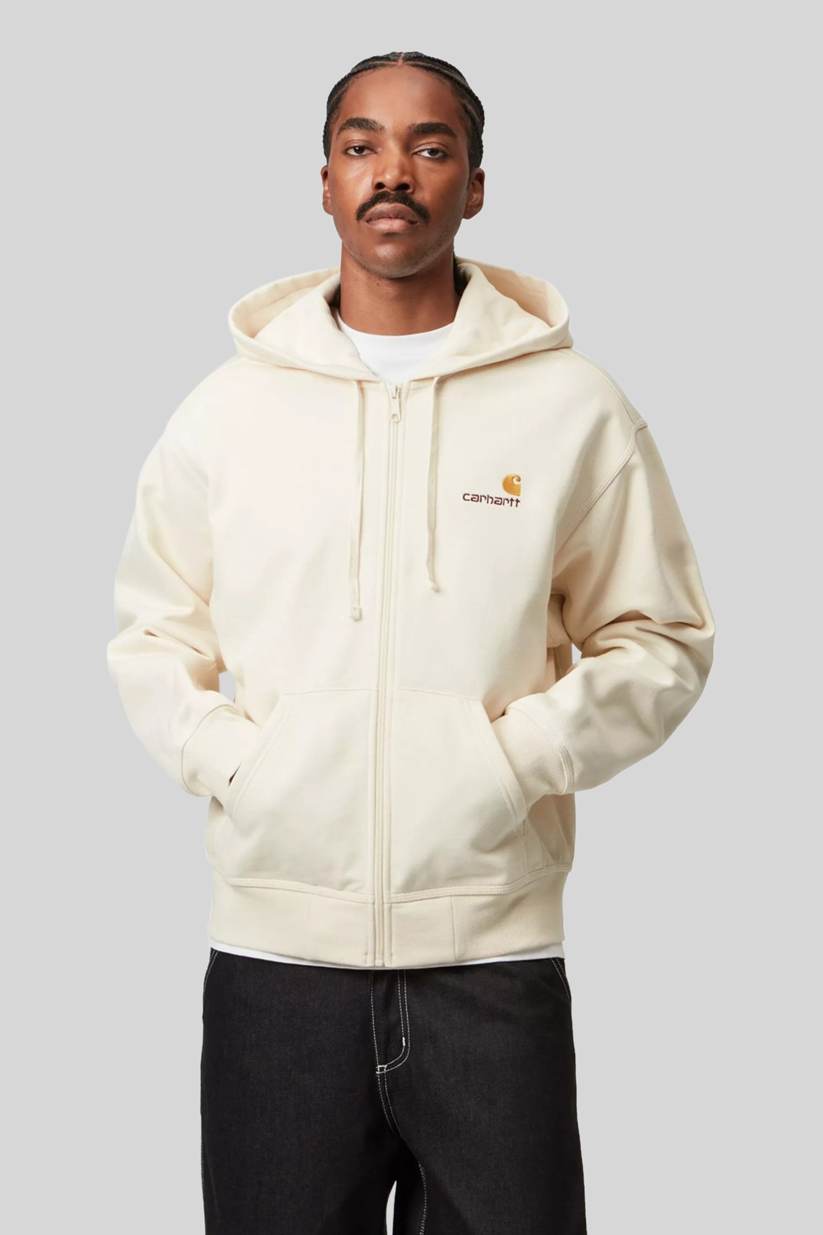 Carhartt Wip Hooded American Script Jacket Naturale Uomo - 1