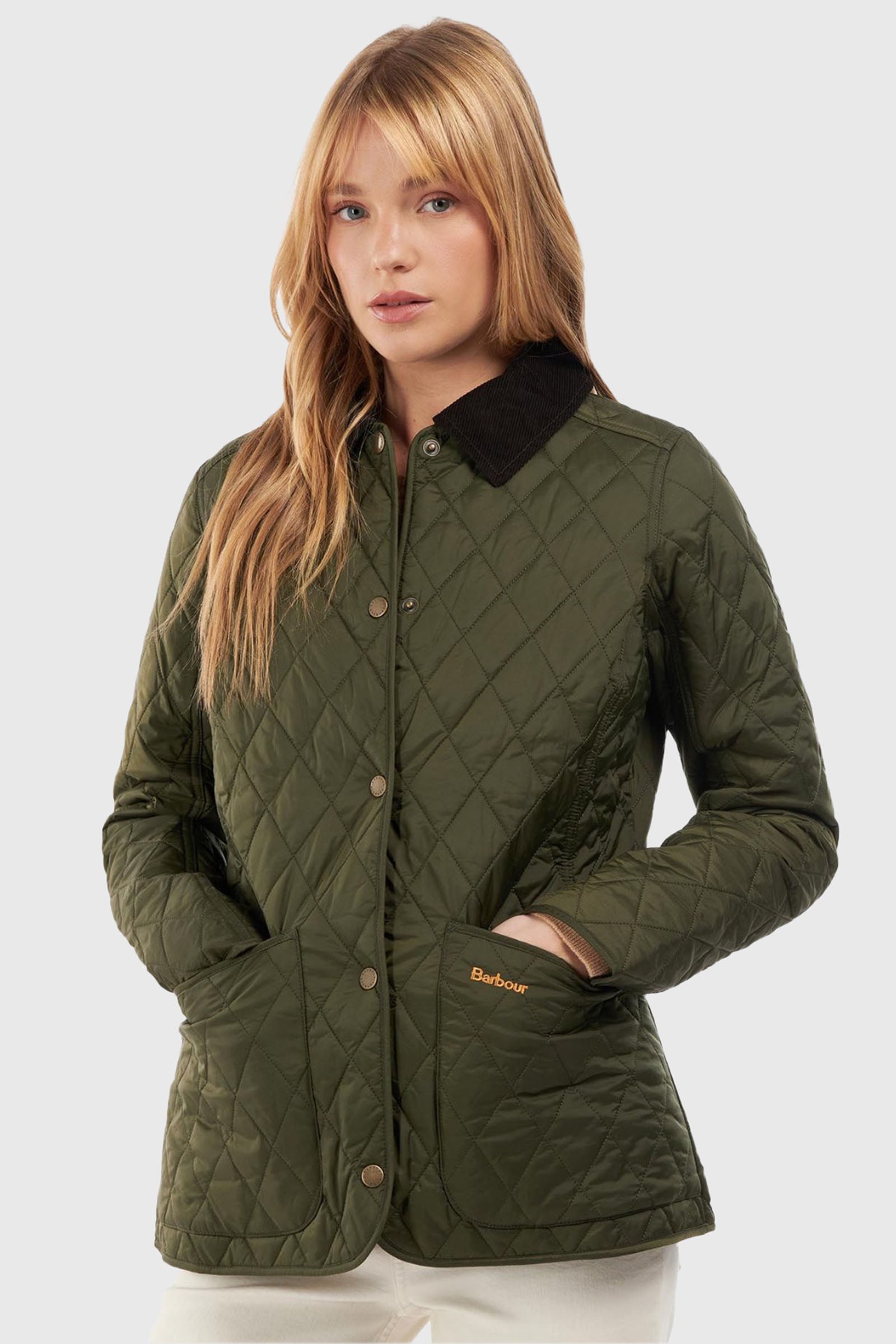 Barbour Annandale Quilted Jacket in Synthetic Olive Green - 1