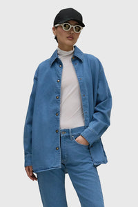 Aspesi Camicia Denim Blu Chiaro Donna aspesi