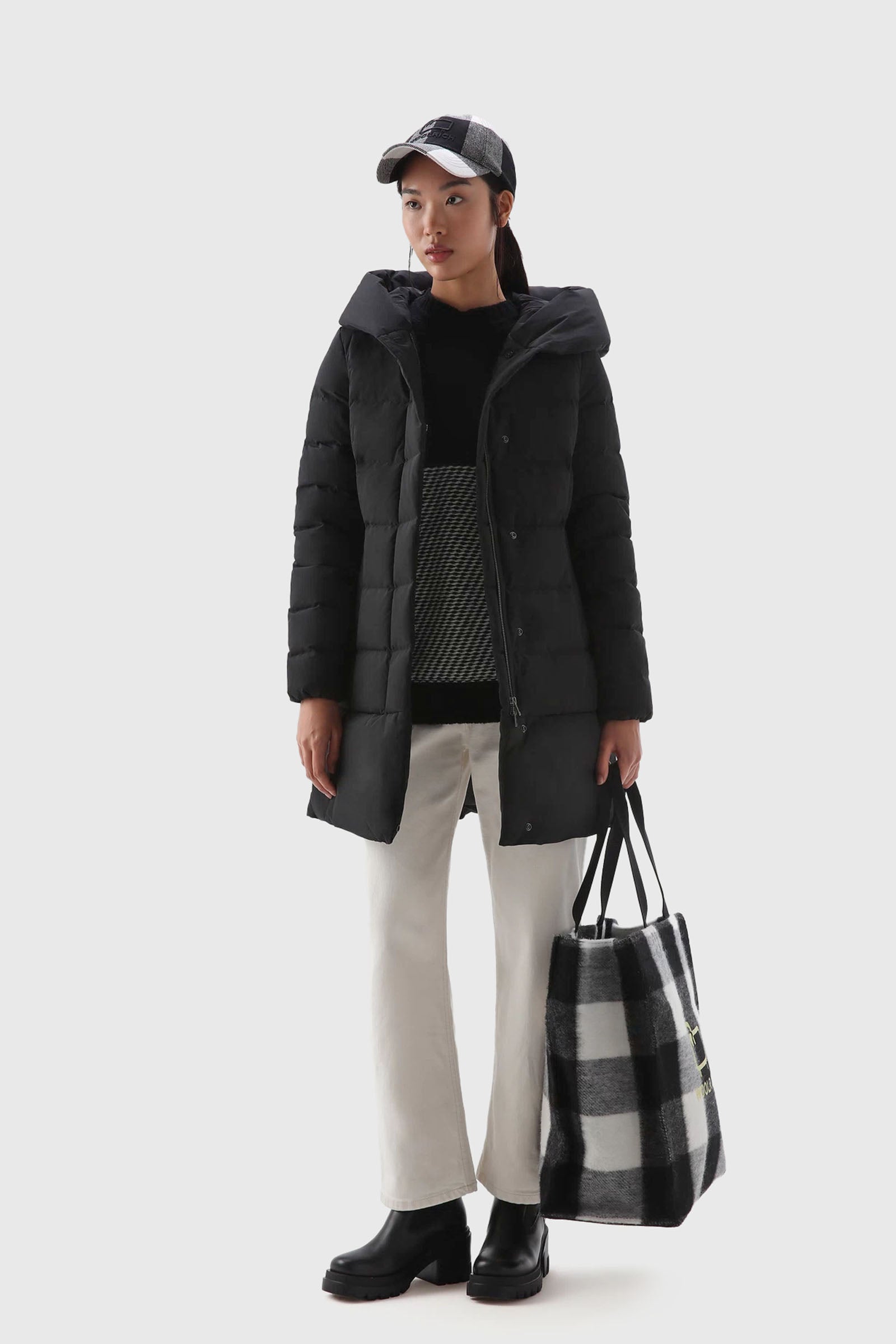 Woolrich Parka Puffy Prescott In Urban Touch Nero Donna - 4