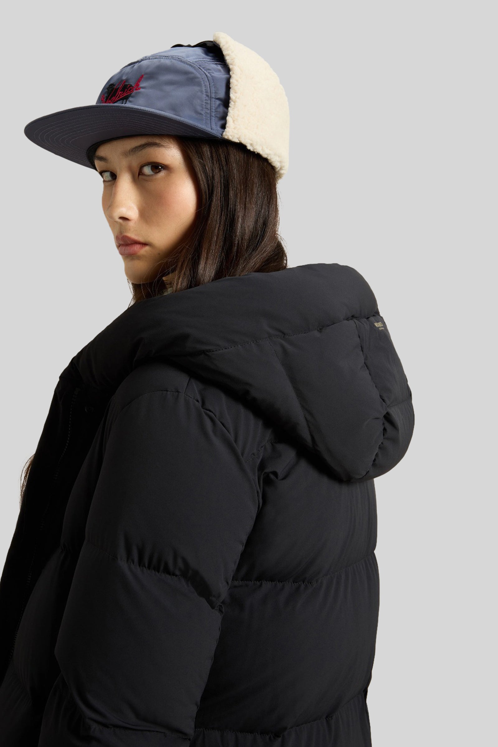 Woolrich Cloud Madison Long Coat Nero Donna - 2