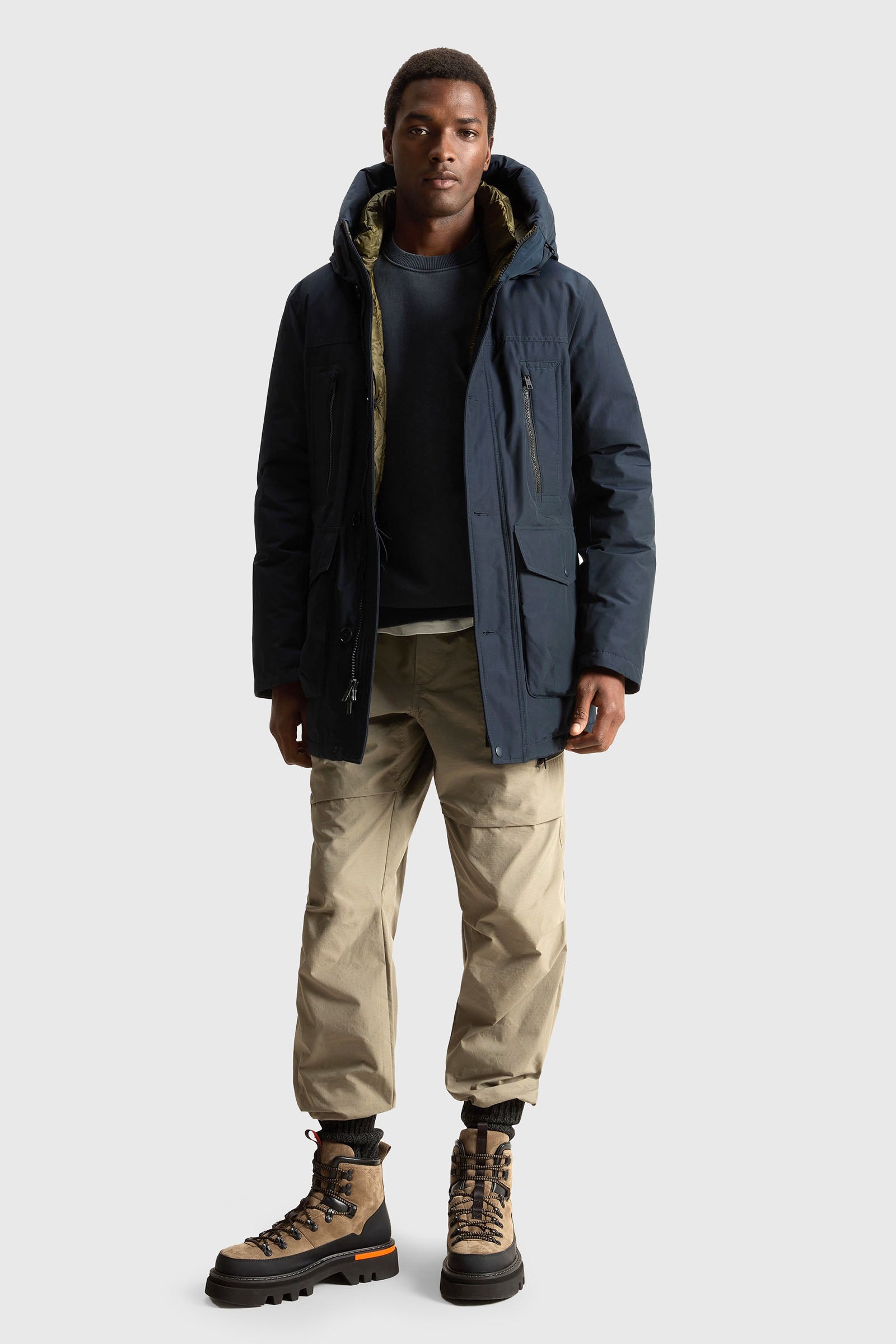 Woolrich Arctic Parka Evolution In Ramar Cloth Blu Uomo - 2