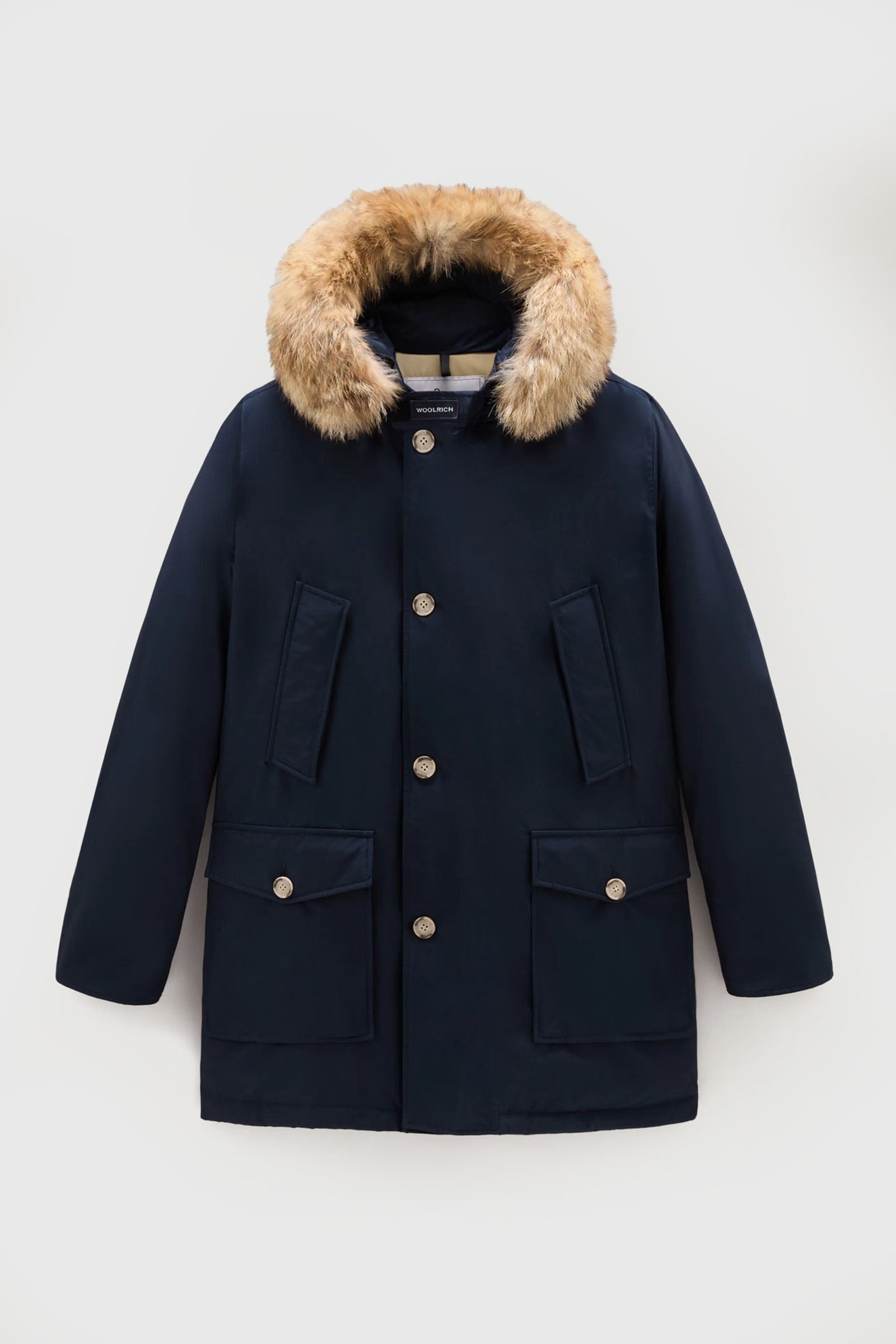 Woolrich Arctic Parka In Ramar Cloth Con Pelliccia Removibile Blu Uomo - 4