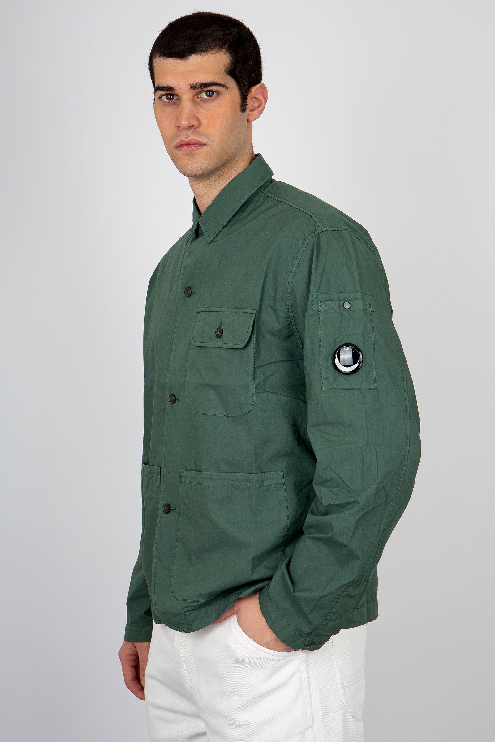 C.P. Company Green Cotton Poplin Workwear Shirt - 3